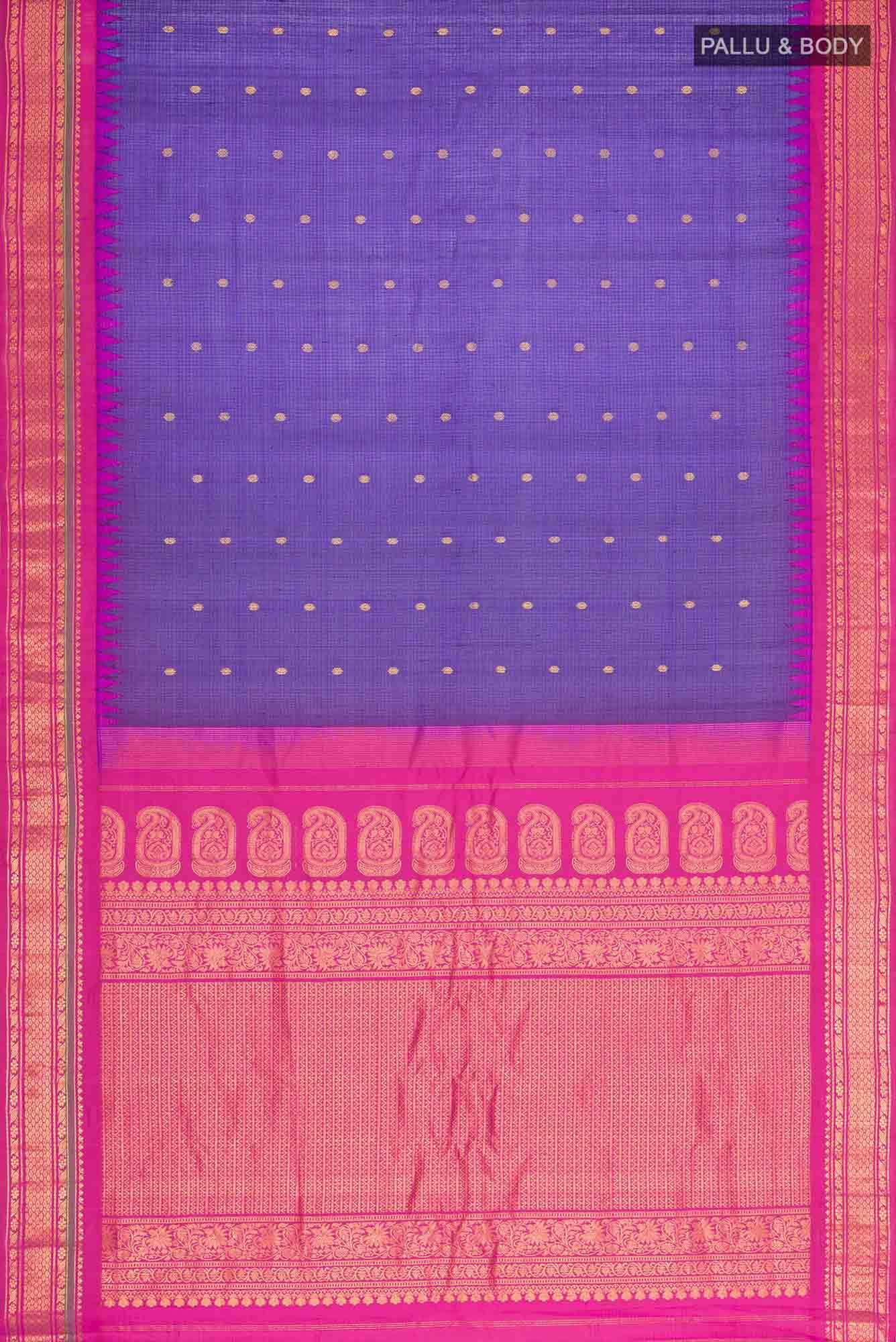 Blue Gadwal Silk Cotton Saree