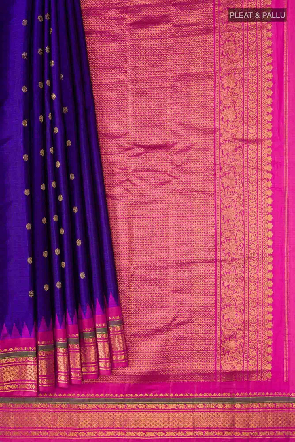 Blue Gadwal Silk Cotton Saree
