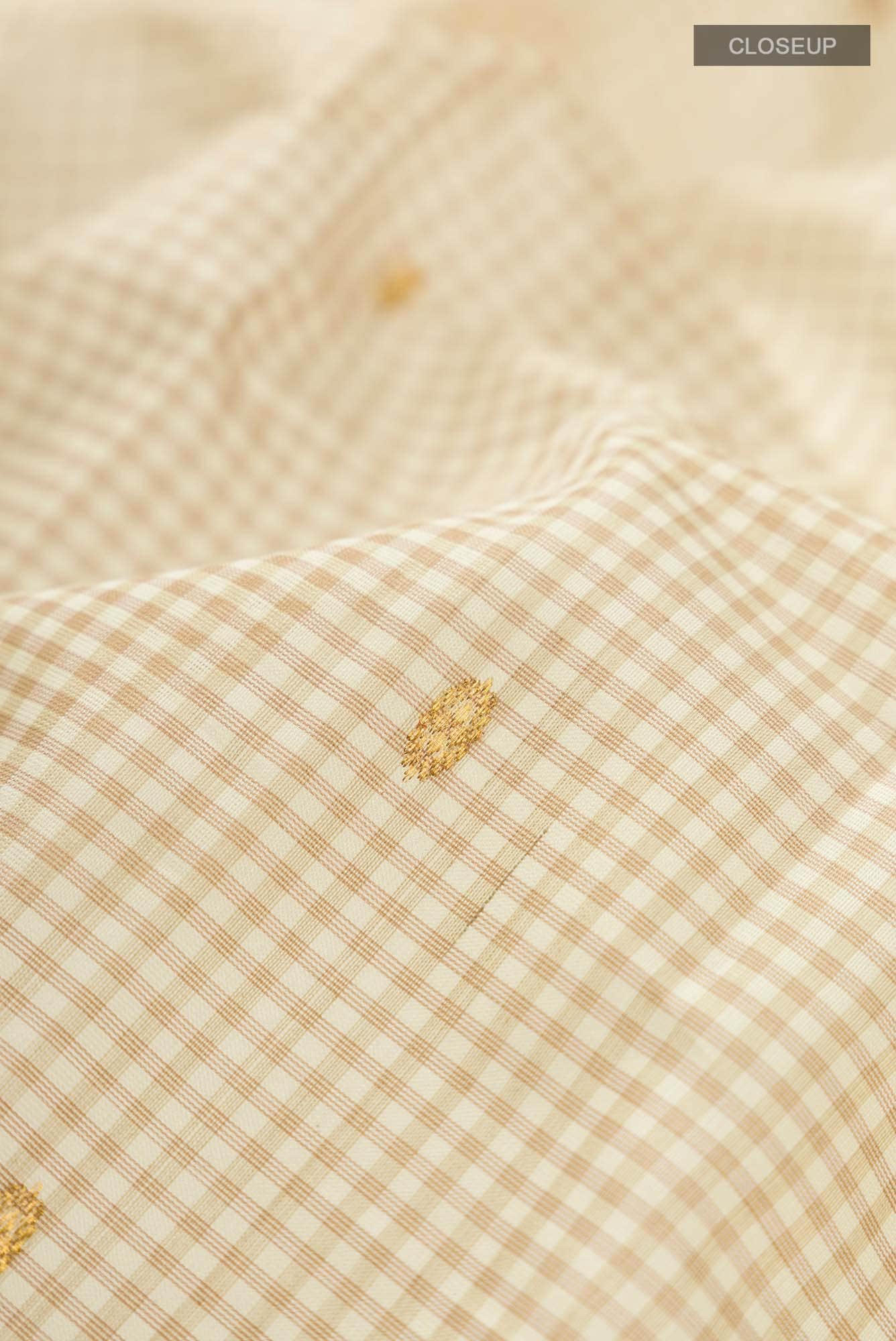 Beige Gadwal Silk Cotton Saree