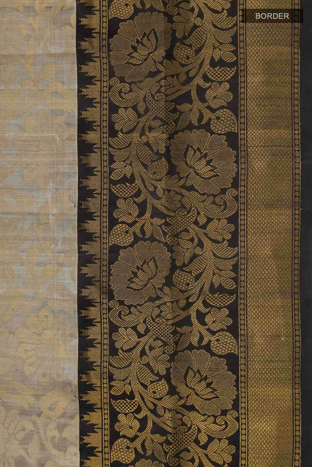 Grey Gadwal Silk Saree