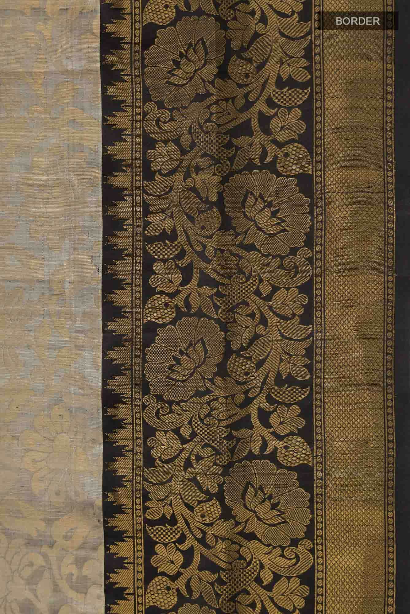 Grey Gadwal Silk Saree