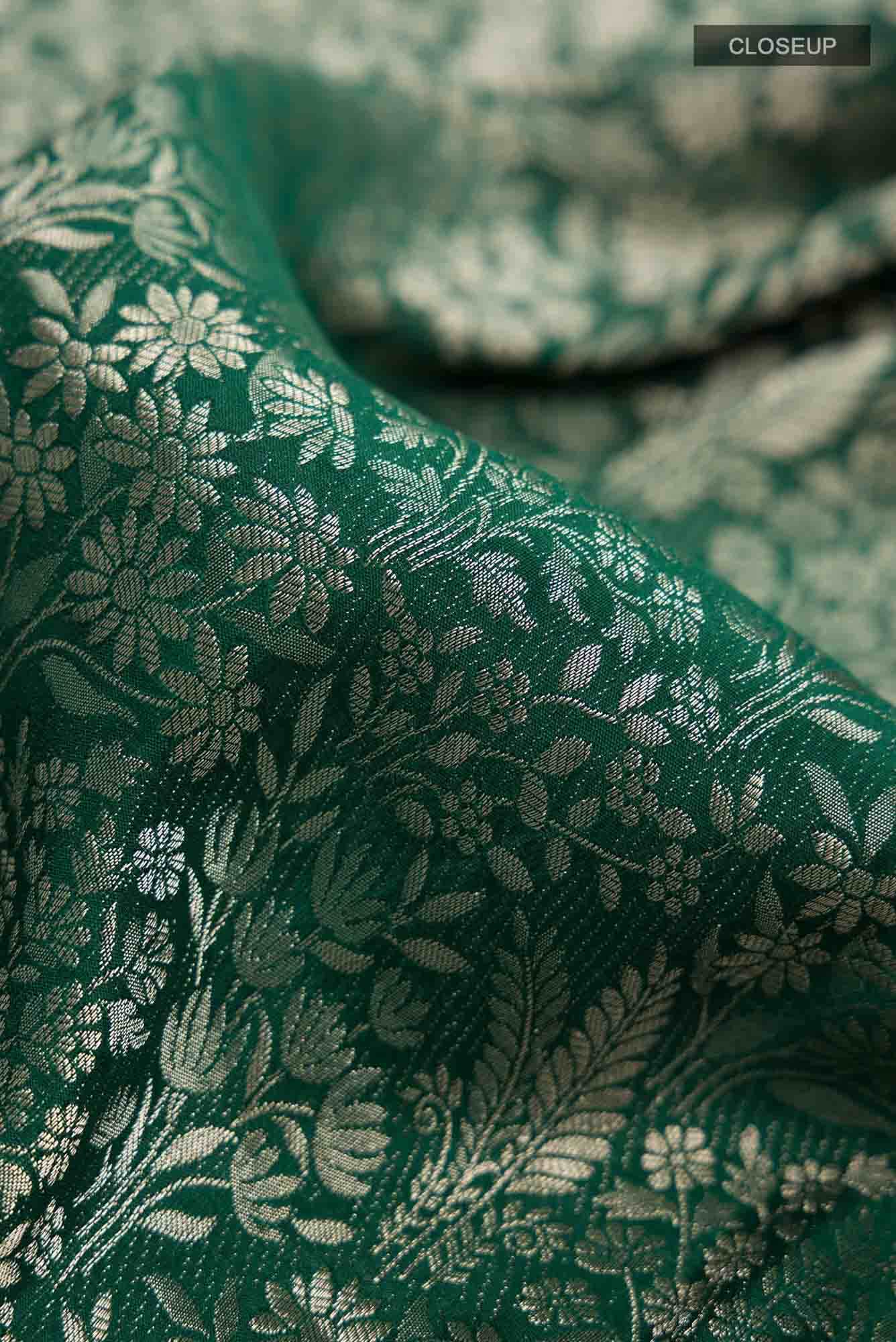 Green Mysore Crepe Saree
