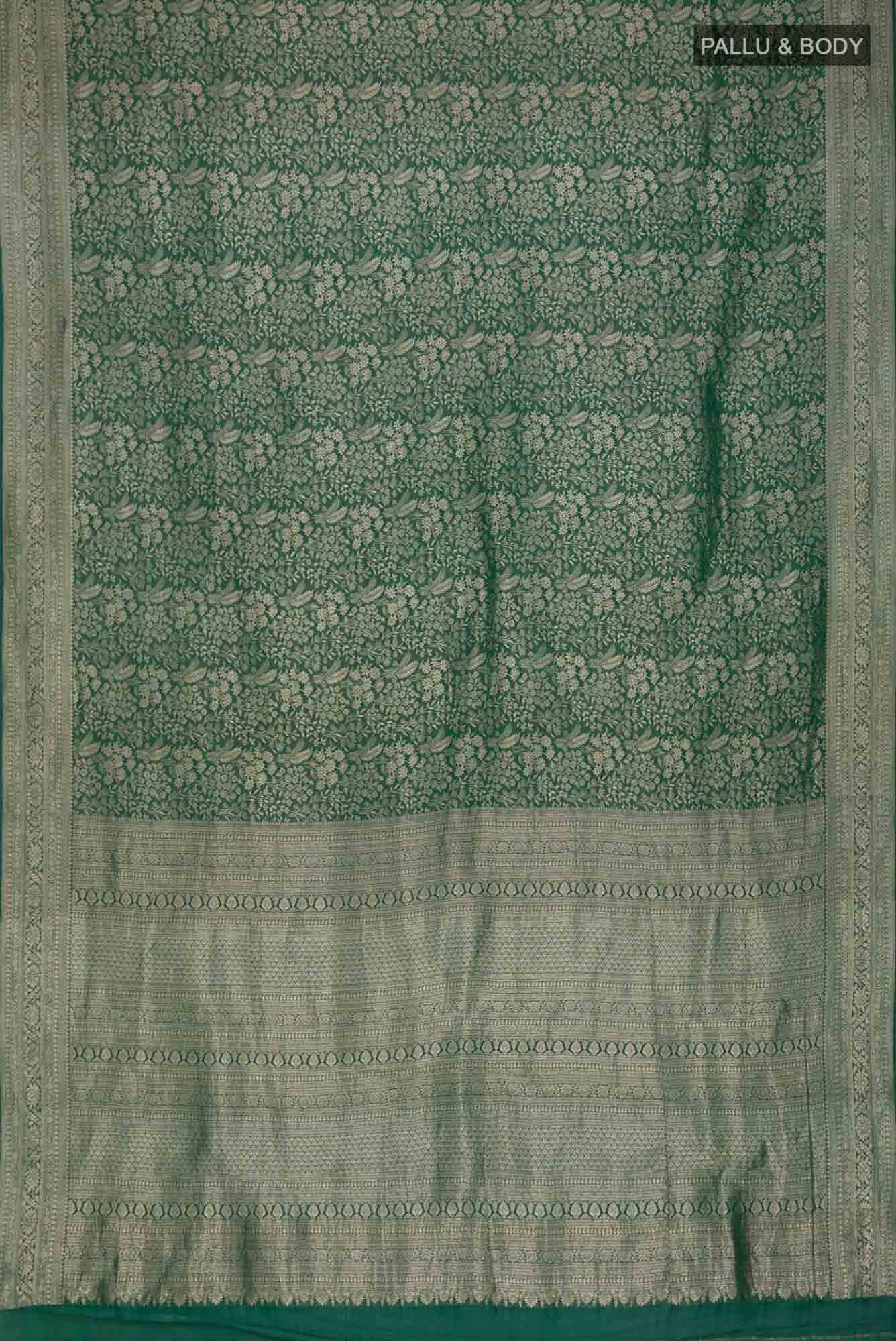 Green Mysore Crepe Saree
