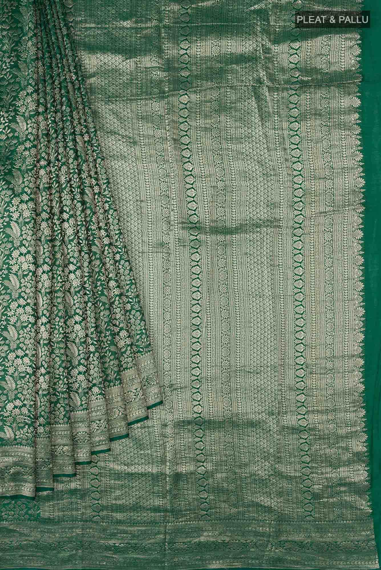 Green Mysore Crepe Saree