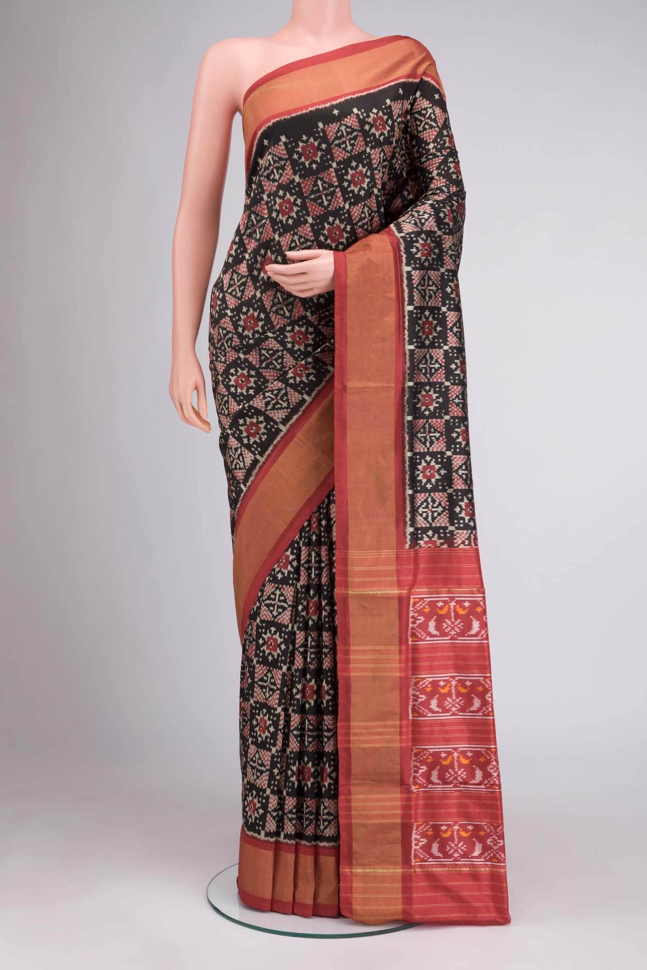 Black Pochampally Silk Saree