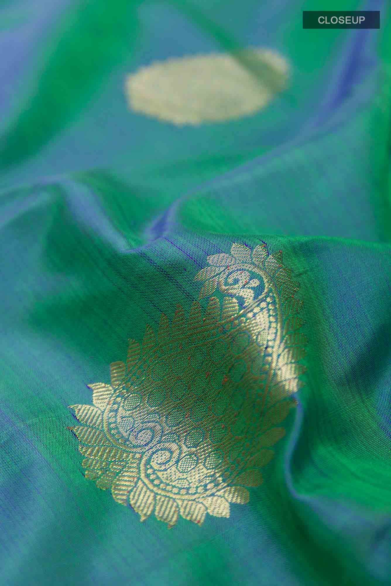 Blue Dual Tone Kanchipuram Silk Saree