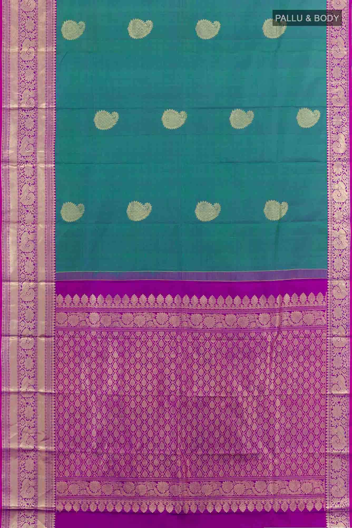 Blue Dual Tone Kanchipuram Silk Saree