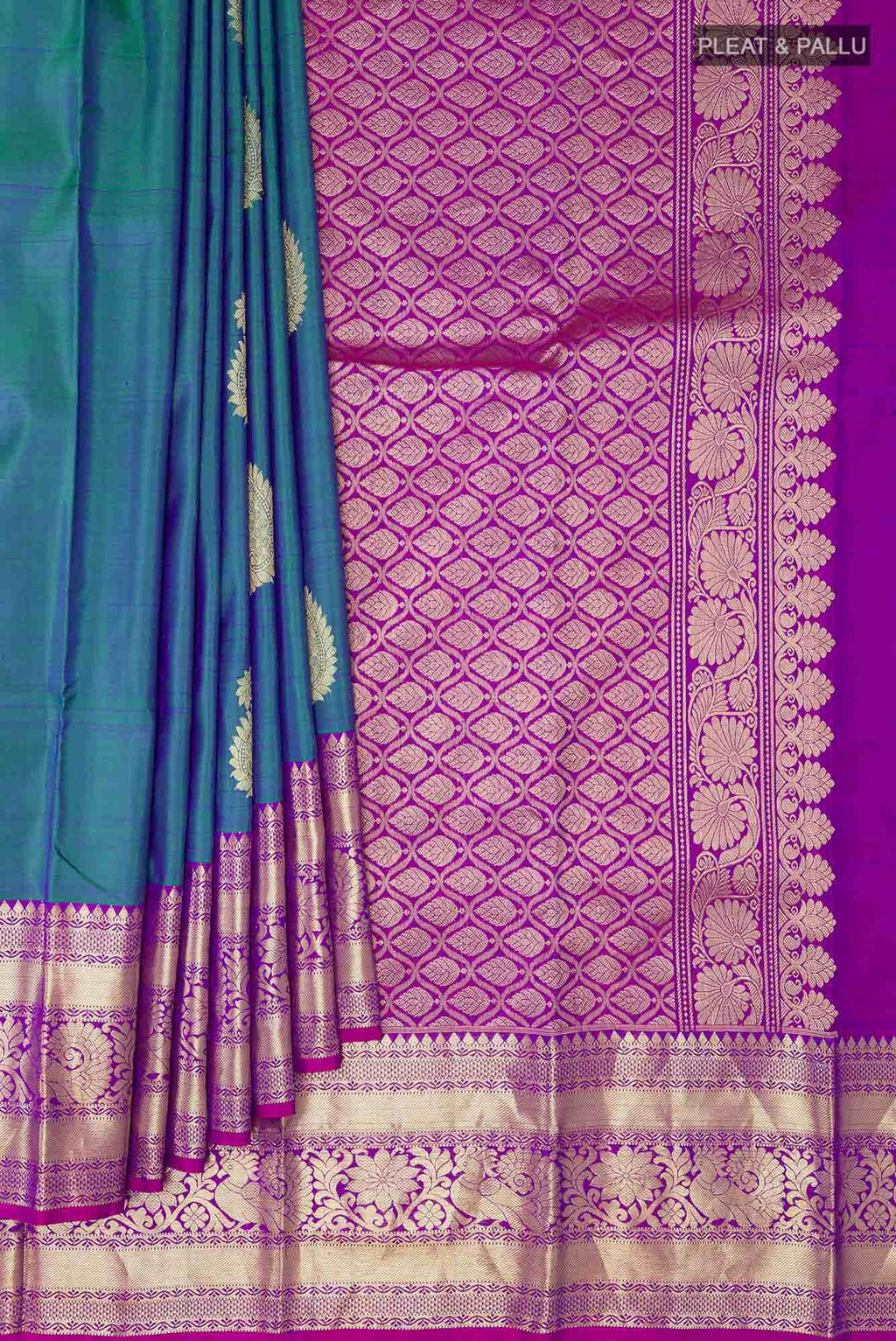 Blue Dual Tone Kanchipuram Silk Saree