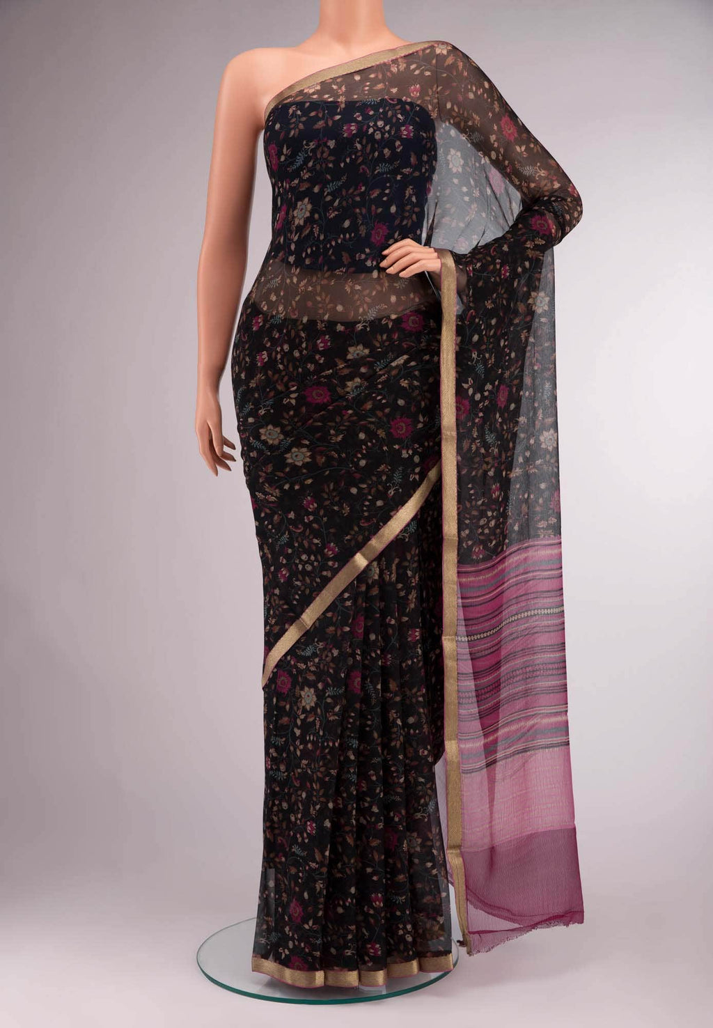 Black Chiffon Saree