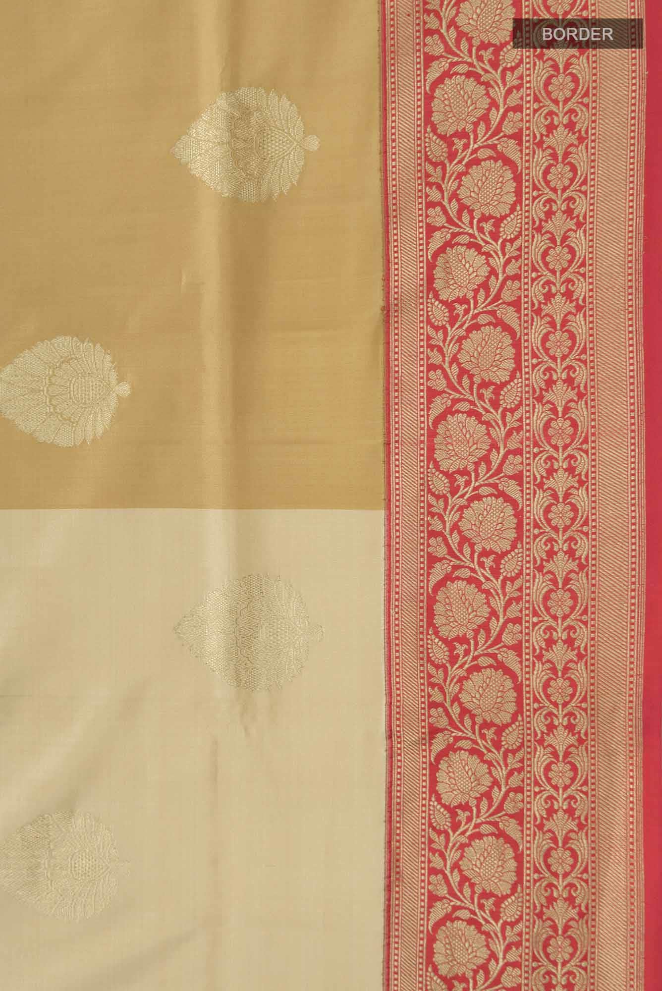 Beige Banarasi Silk Saree