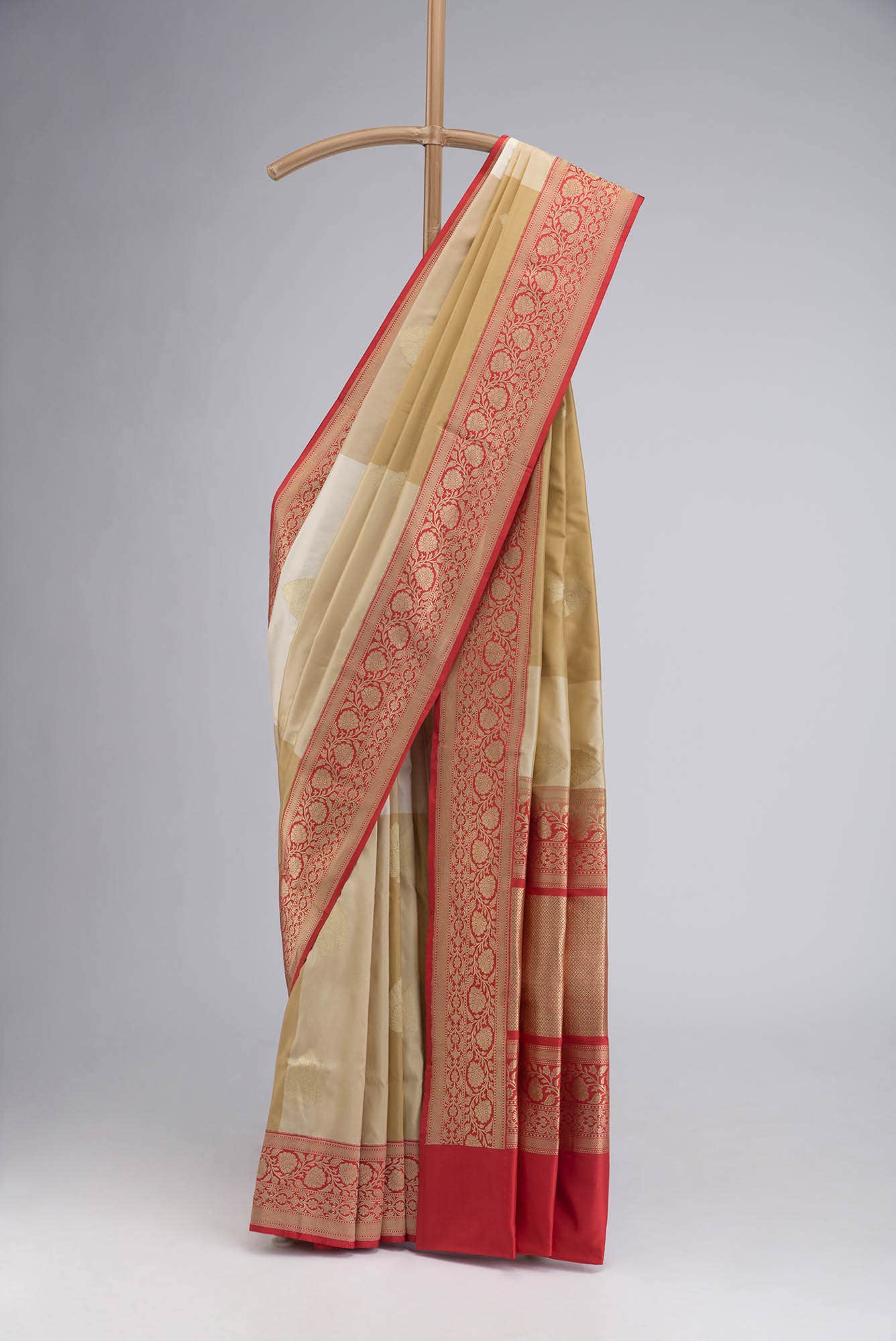 Beige Banarasi Silk Saree