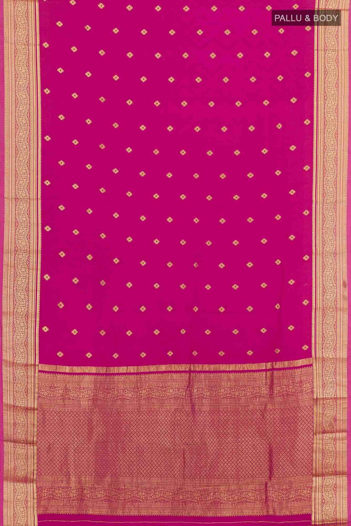Pink Crepe Saree