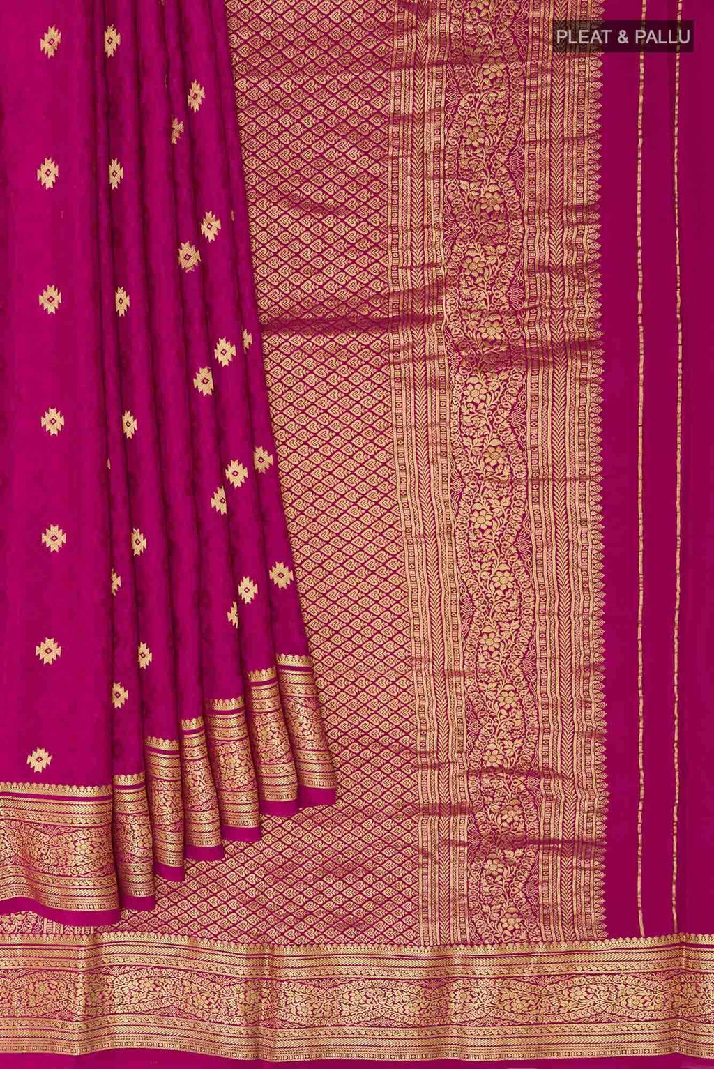 Pink Crepe Saree