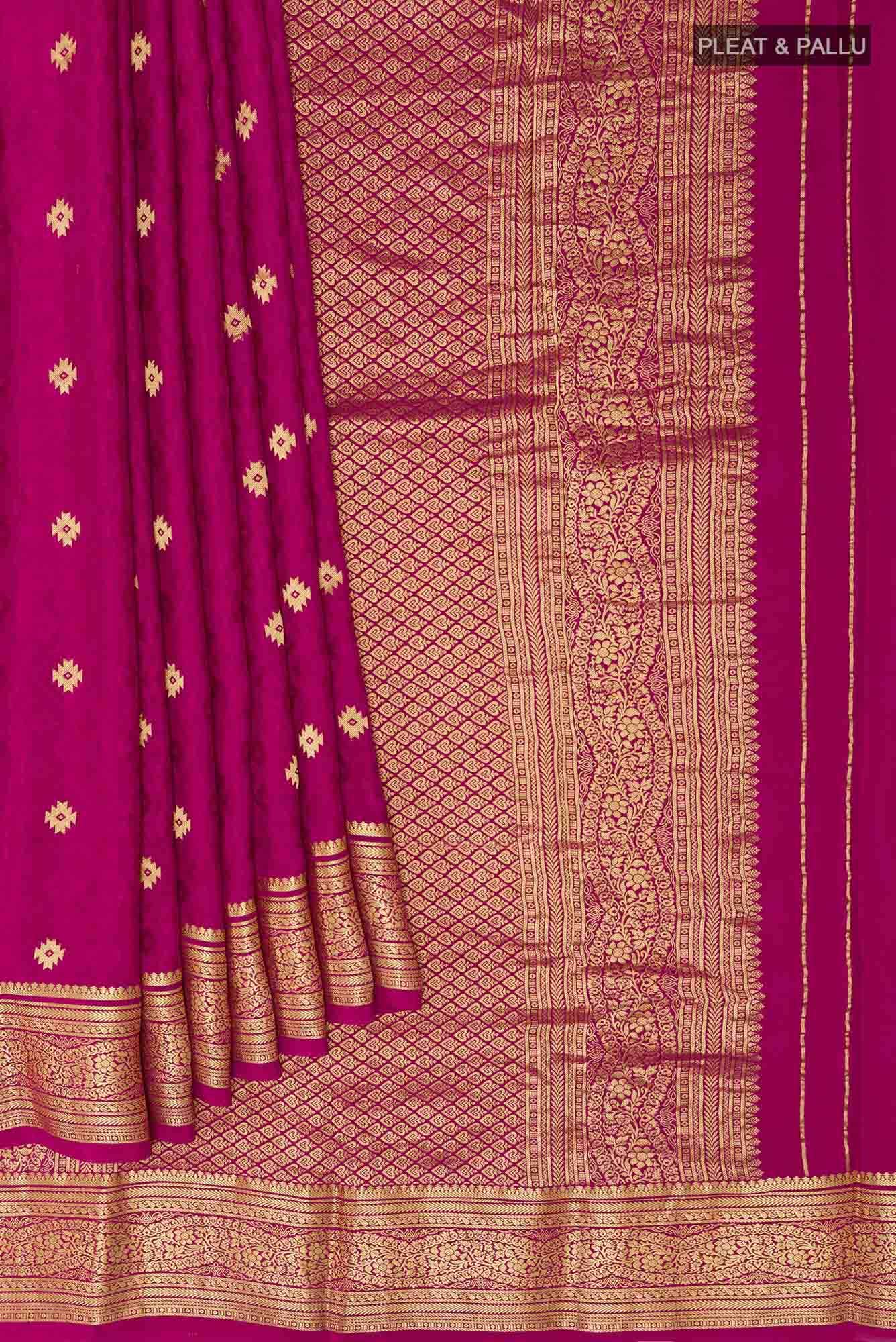 Pink Crepe Saree