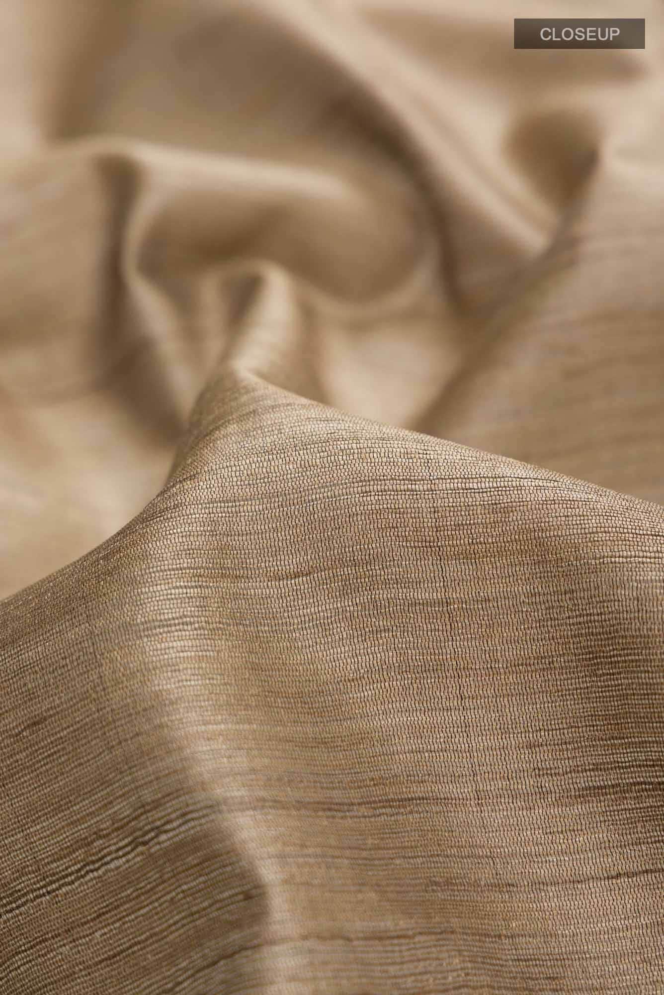 Beige Bhagalpuri Tussar Silk Saree