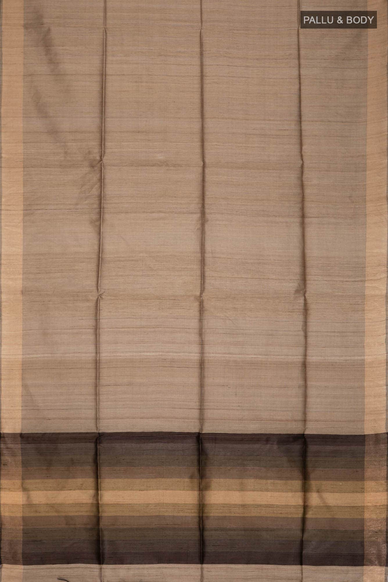 Beige Bhagalpuri Tussar Silk Saree