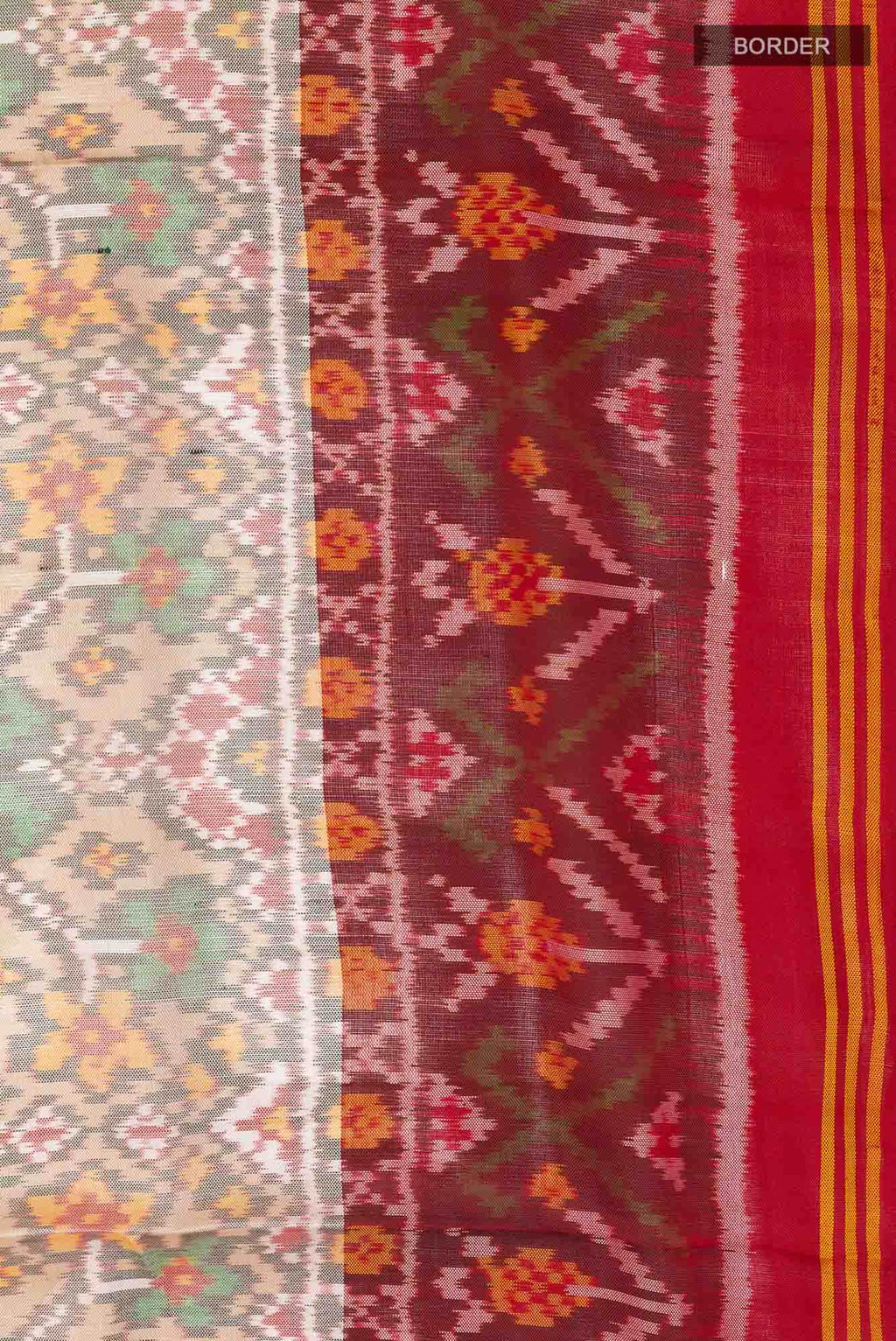 Off White Double Ikat Saree