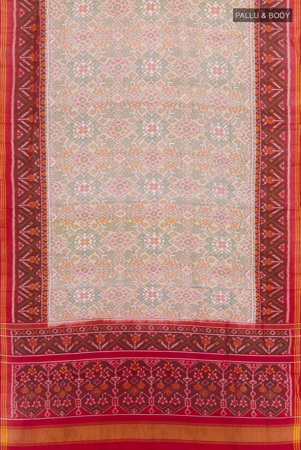 Off White Double Ikat Saree