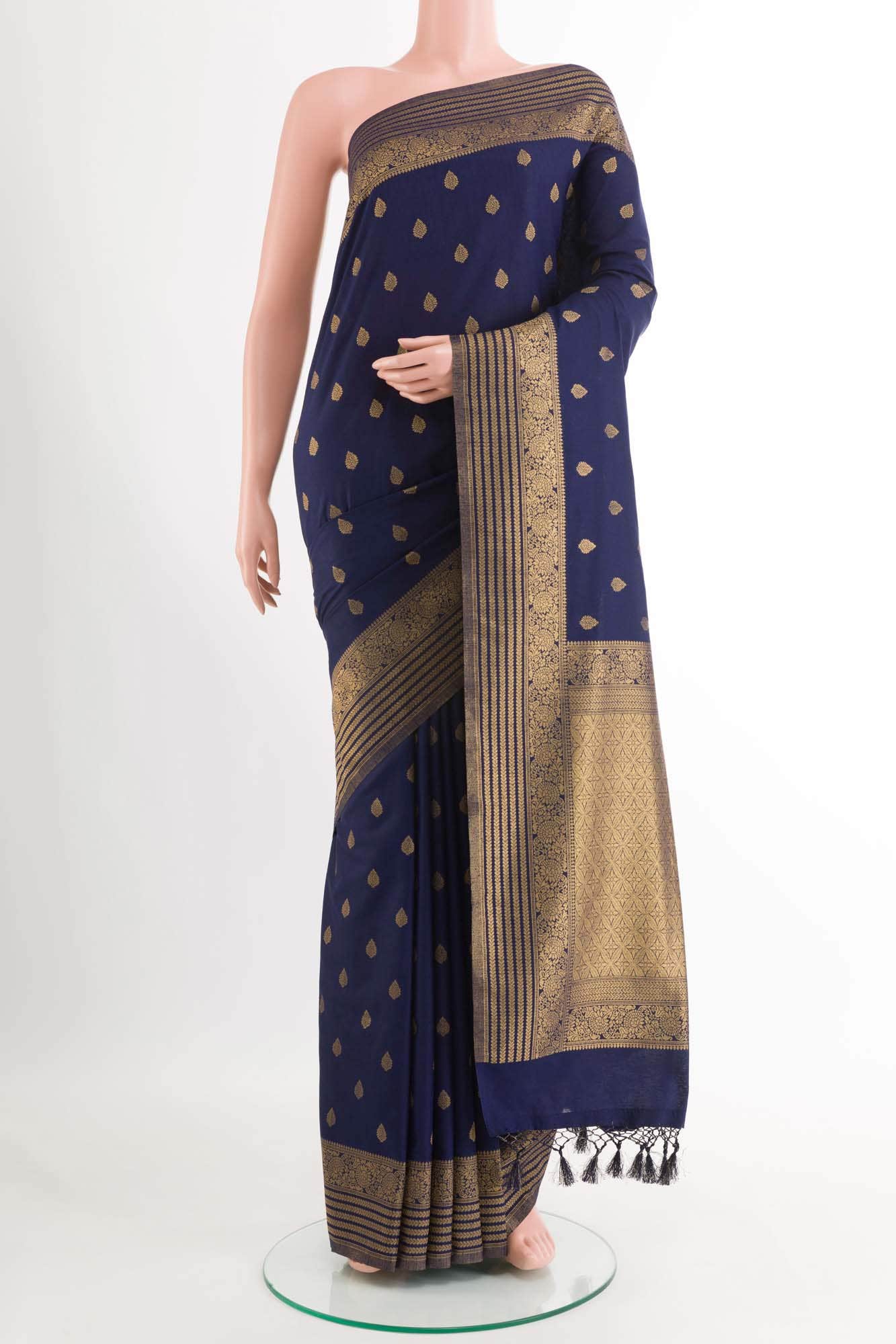 Blue Blended Art Silk Saree