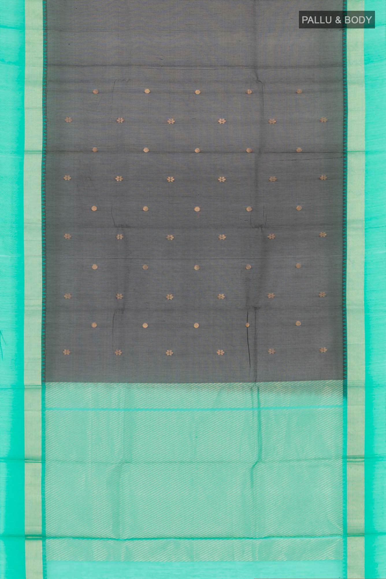 Black Blended Kora Cotton Saree