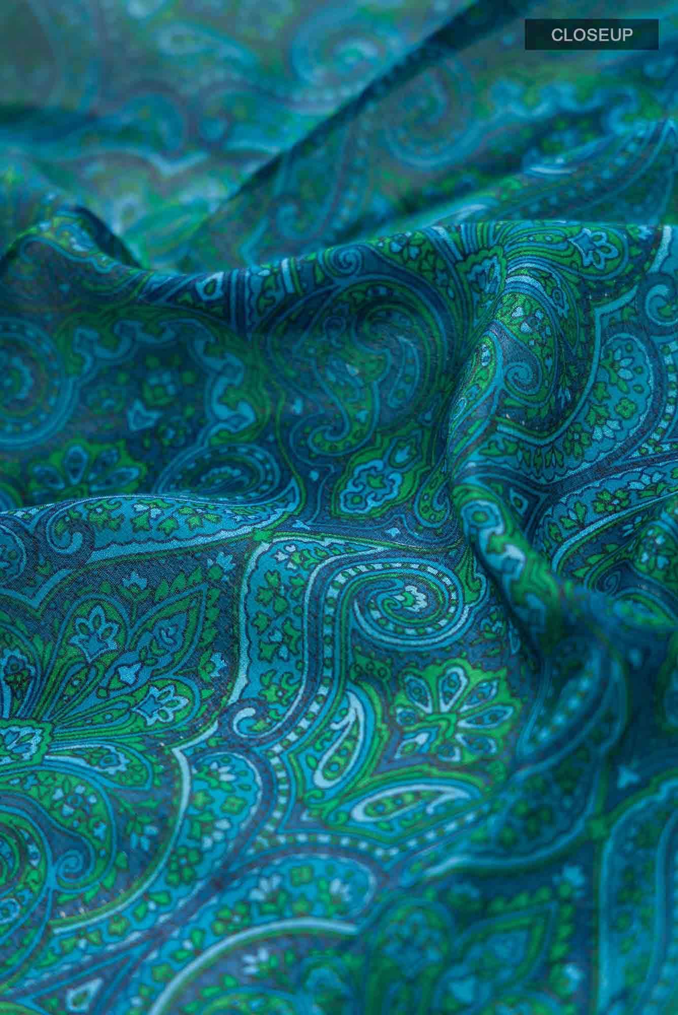 Blue Crepe Saree