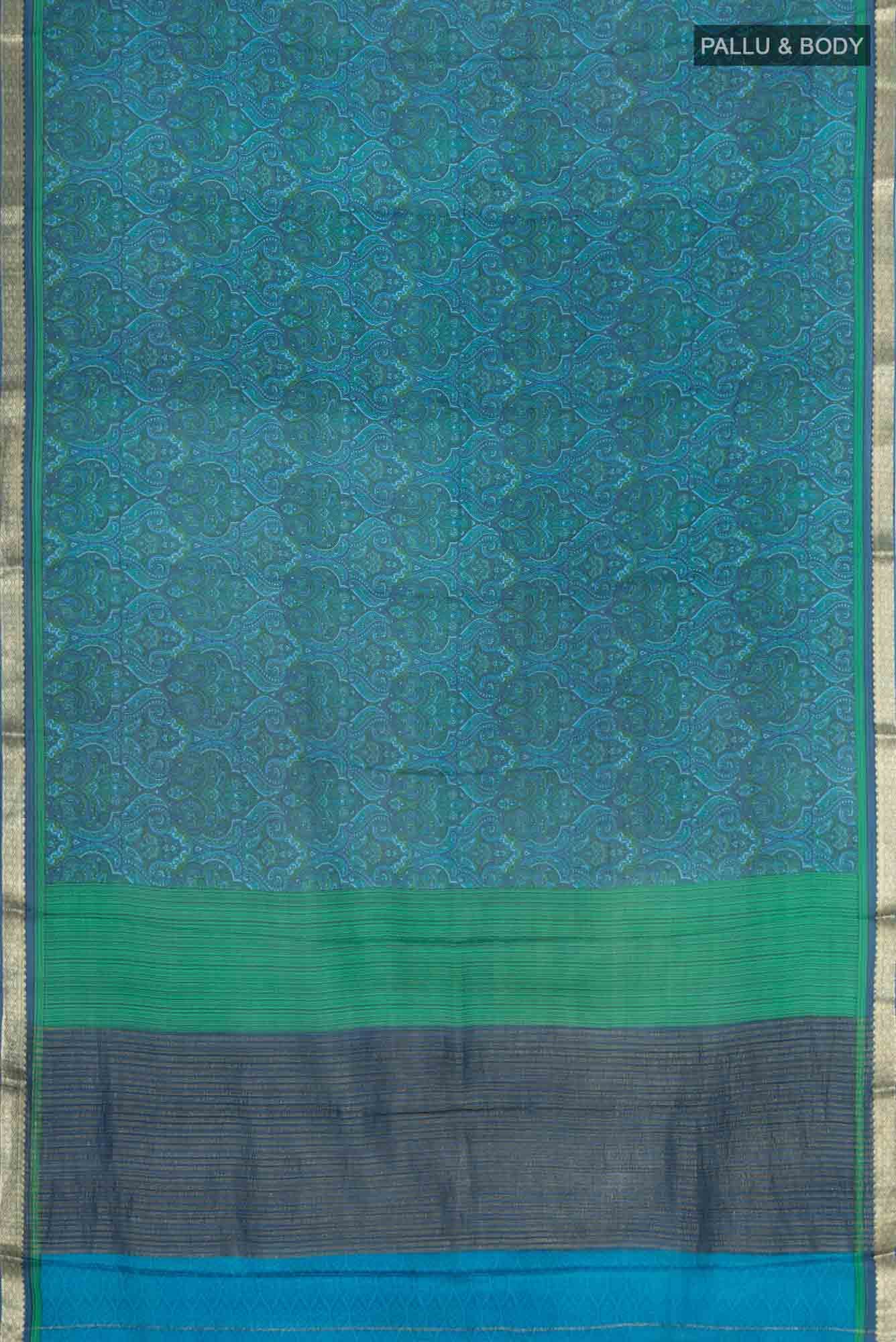 Blue Crepe Saree