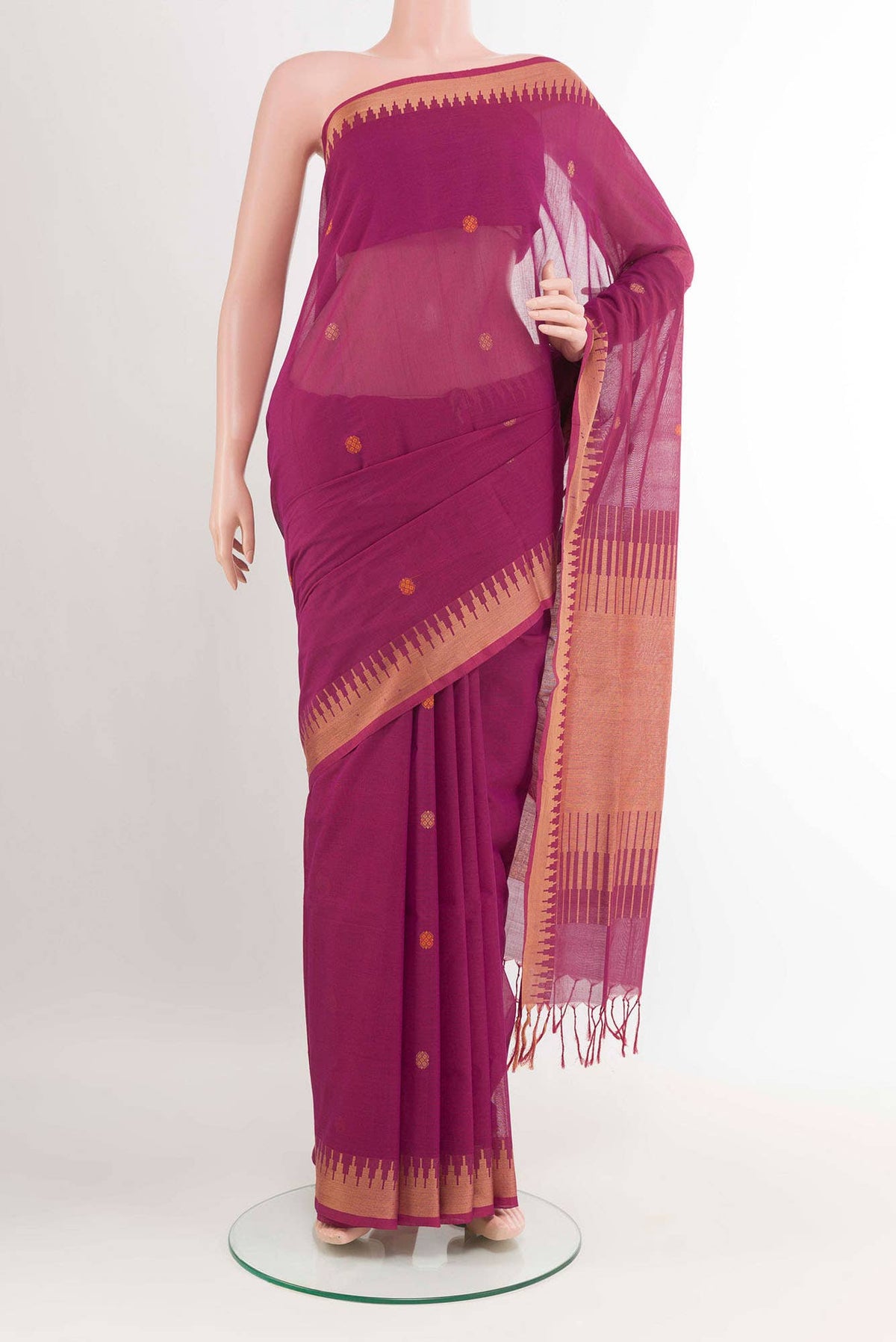Purple Coimbatore Cotton Saree