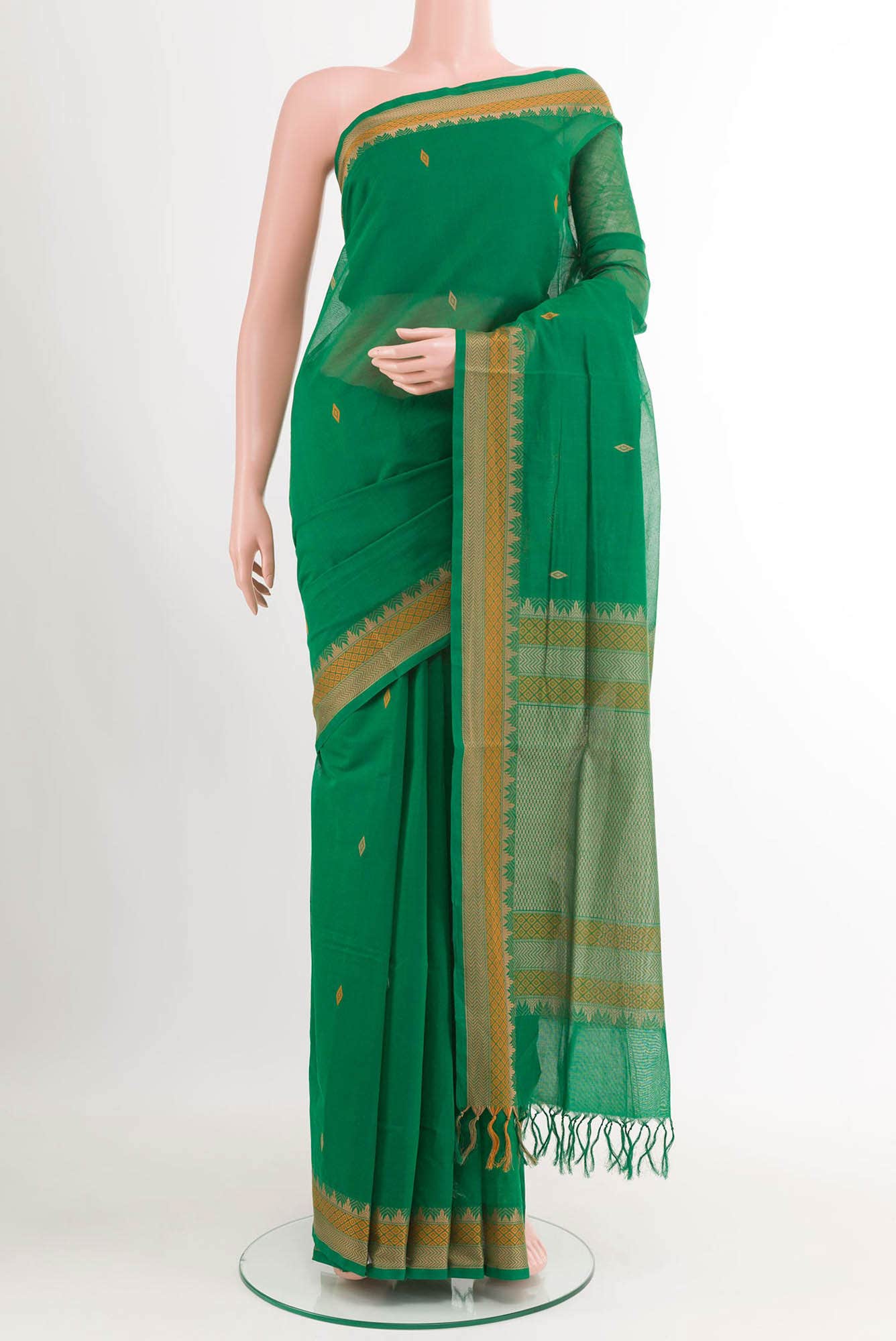 Green Coimbatore Cotton Saree
