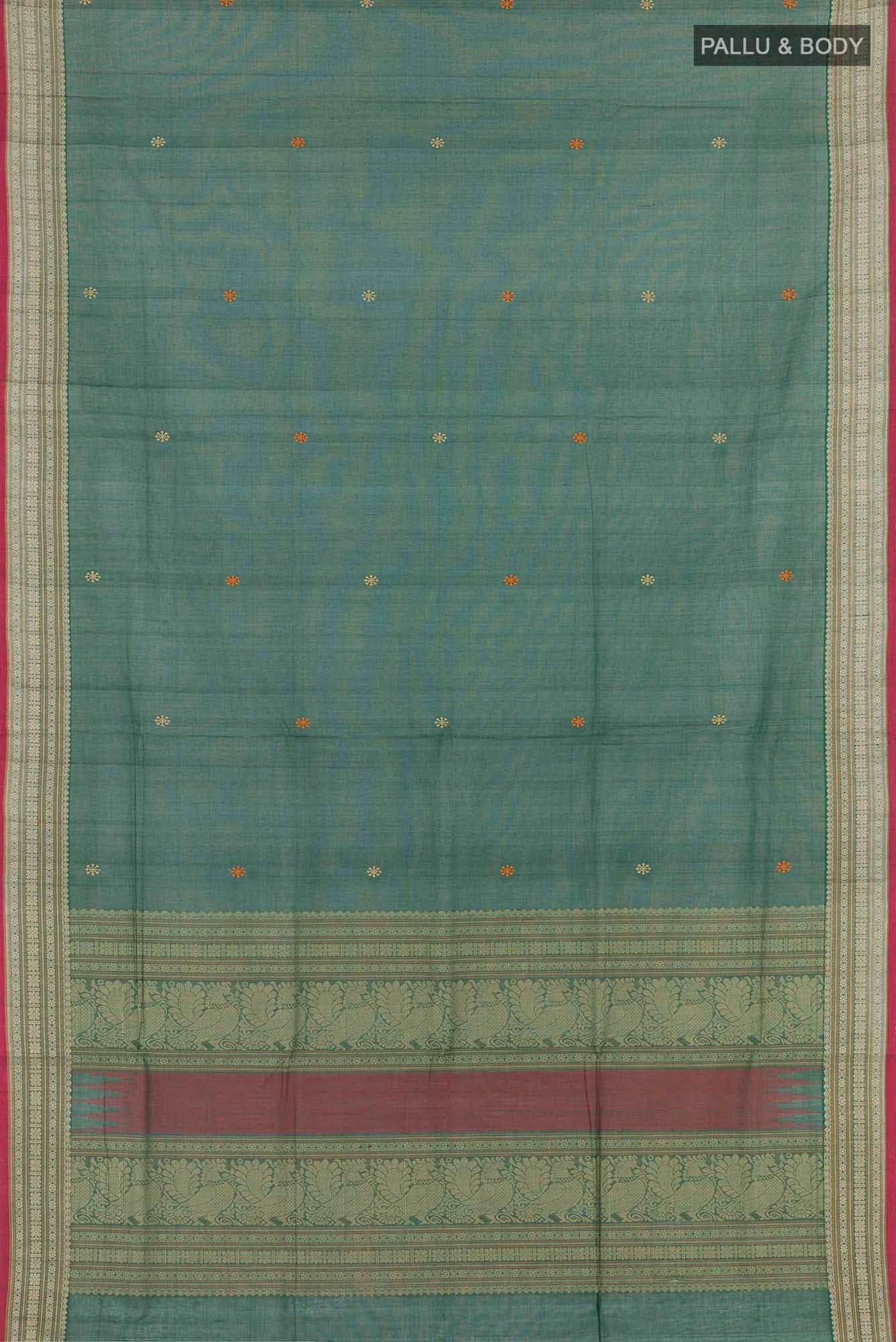 Green Coimbatore Cotton Saree