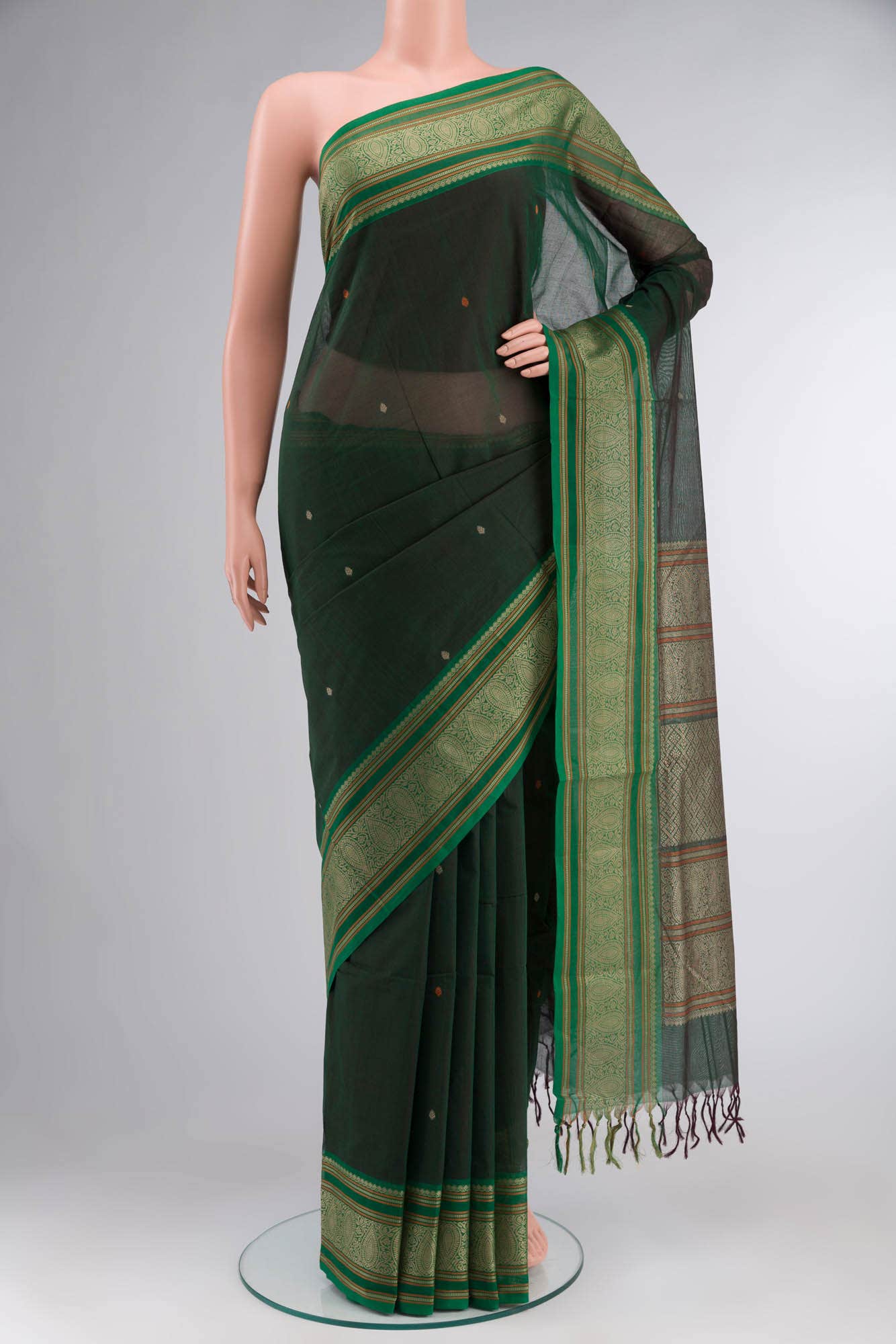 Green Coimbatore Cotton Saree