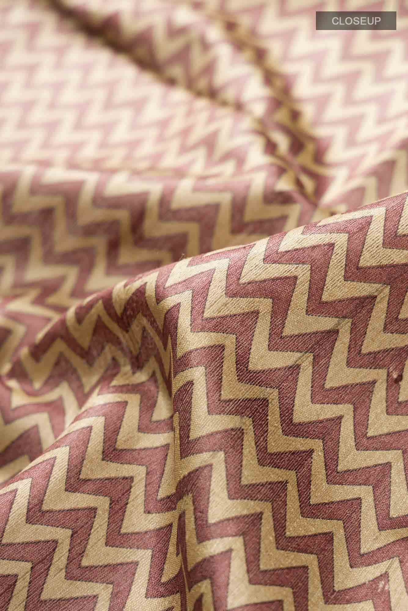 Beige Tussar Silk Saree