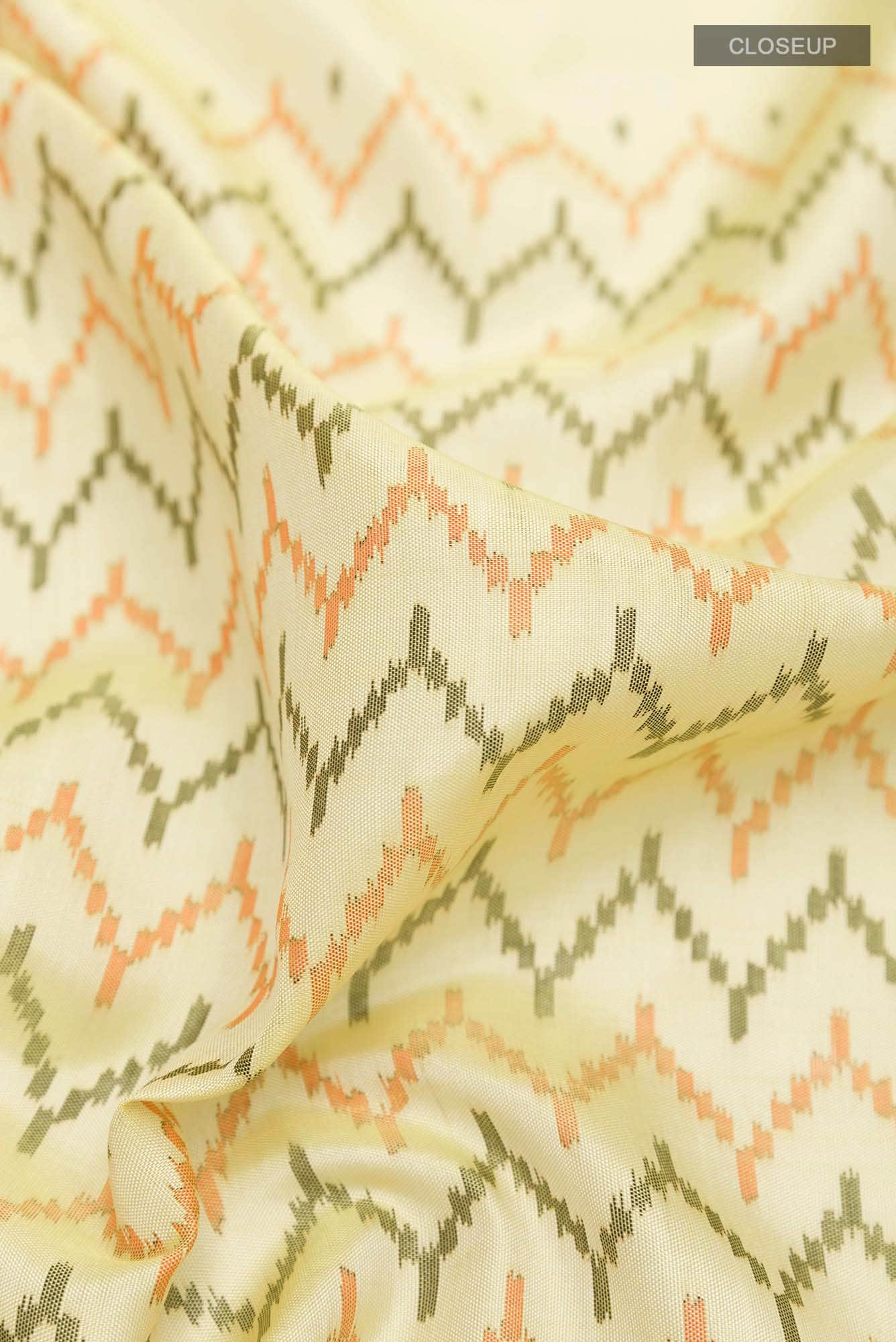 Pearl White Rajkot Patola Silk Saree