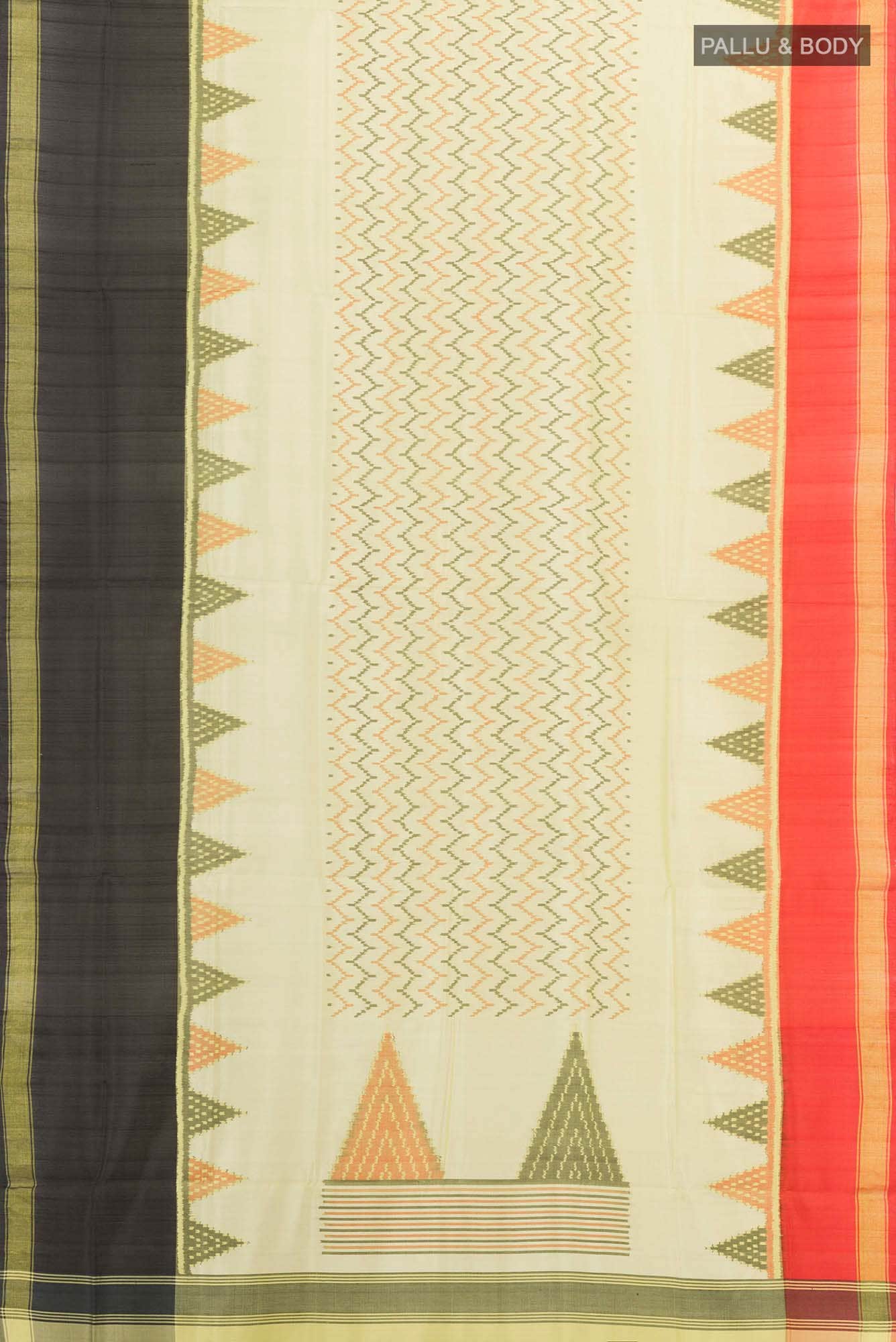 Pearl White Rajkot Patola Silk Saree