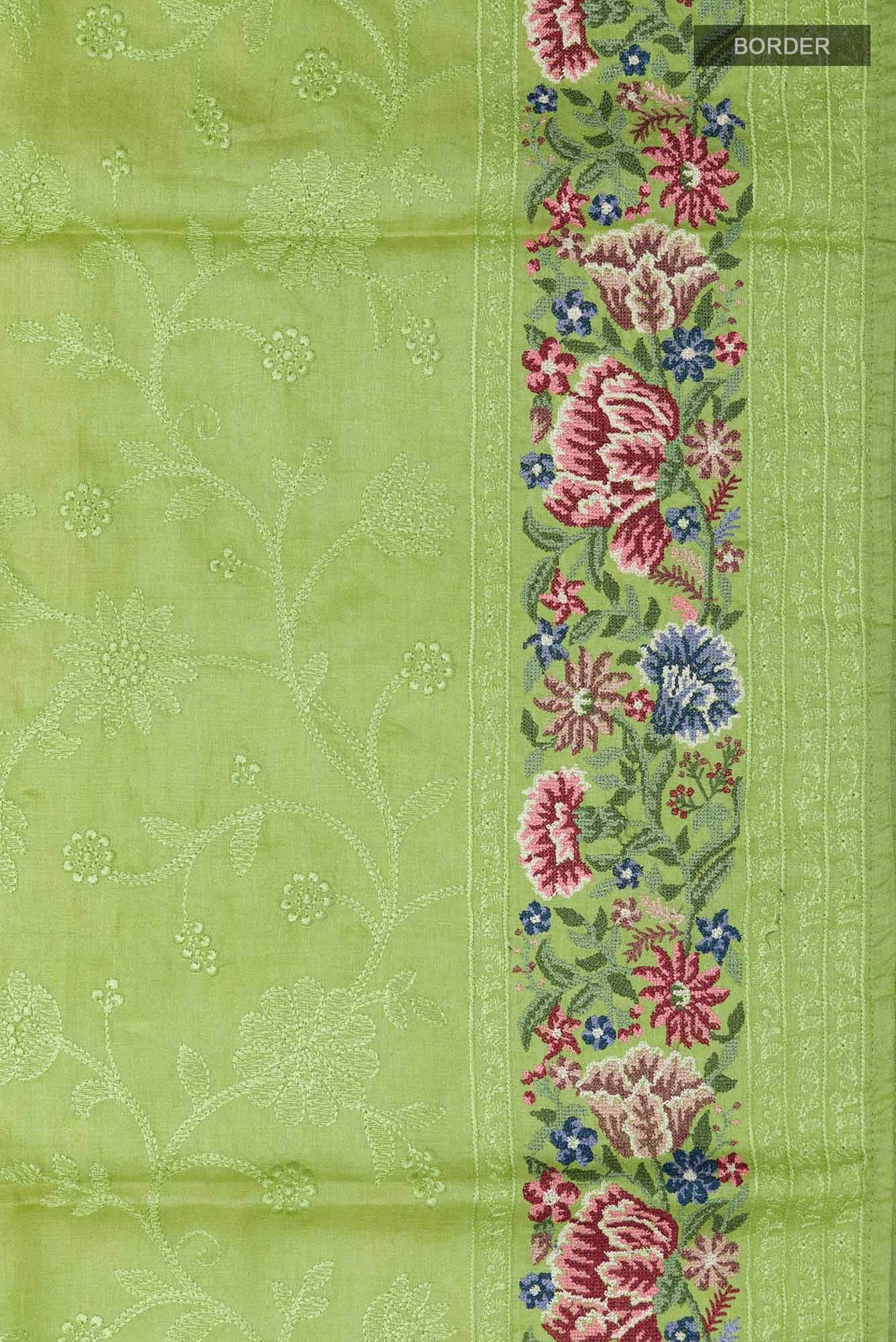 Pista Green Tussar Saree