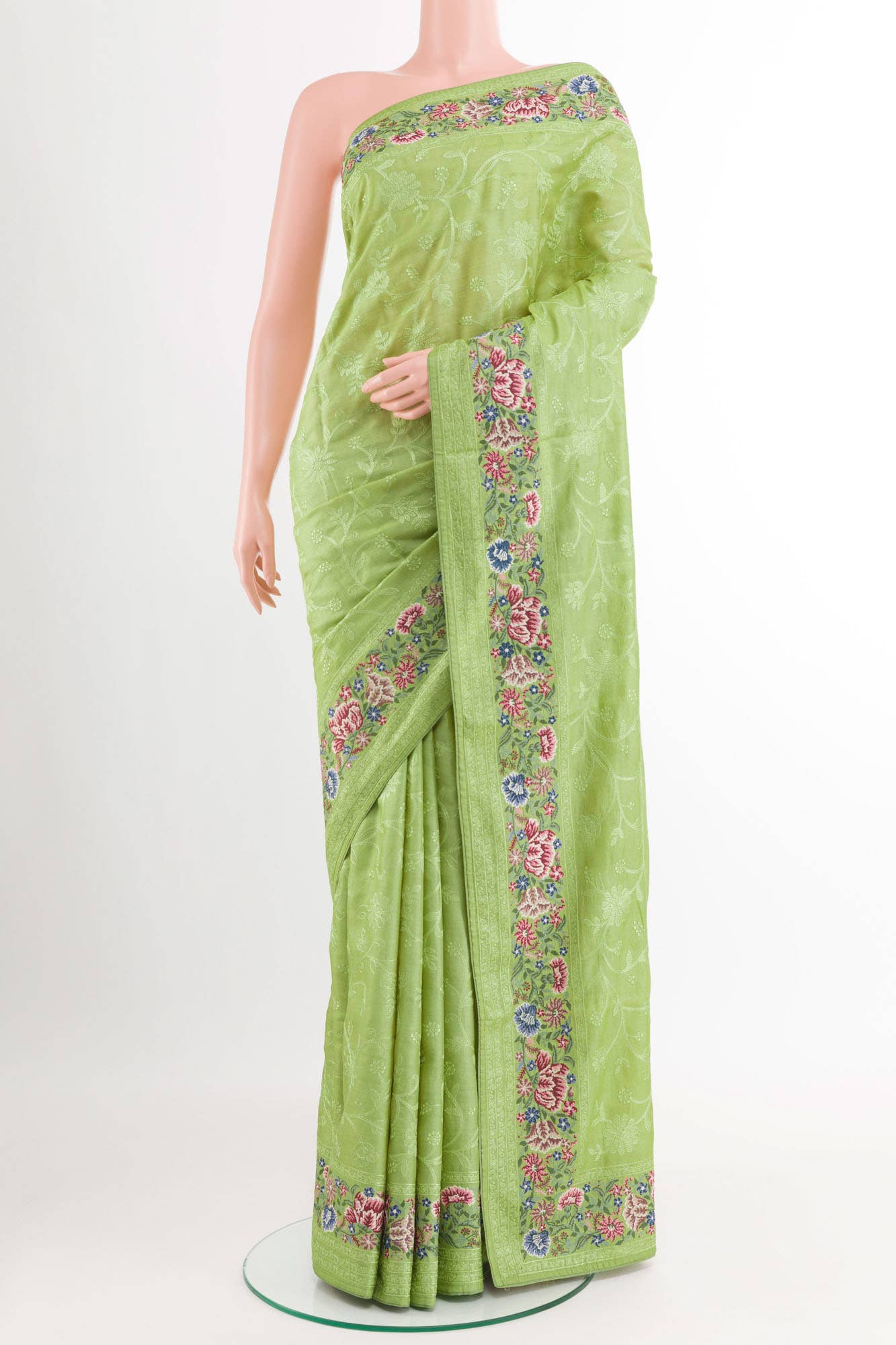 Pista Green Tussar Saree