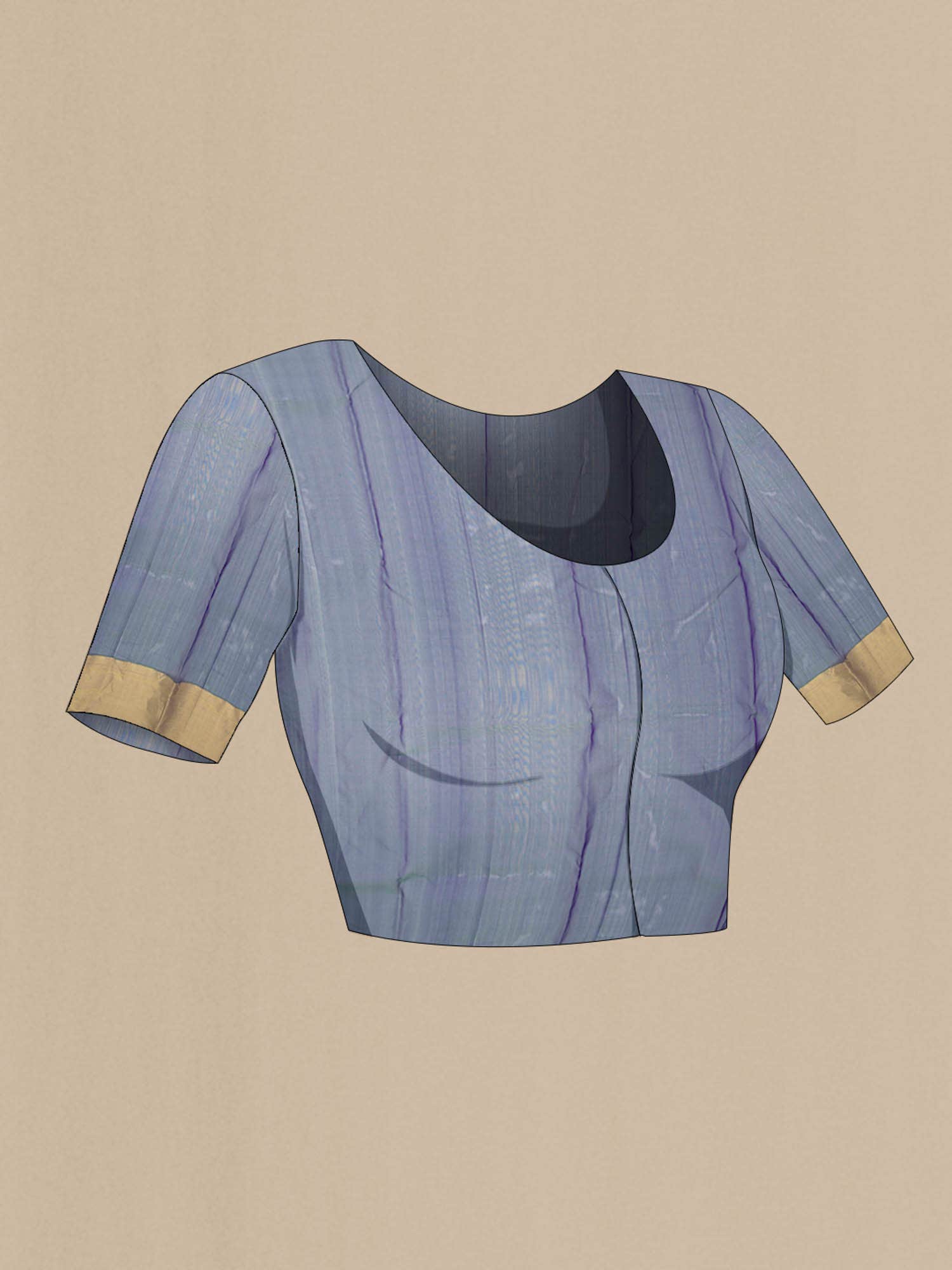 Navy Blue Chanderi Silk Saree