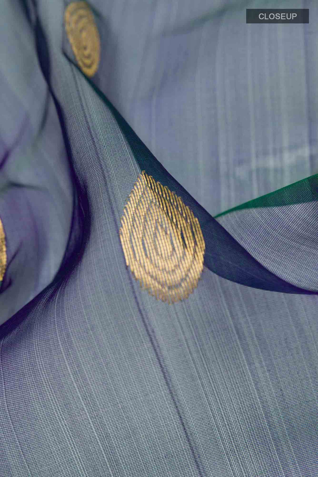 Navy Blue Chanderi Silk Saree