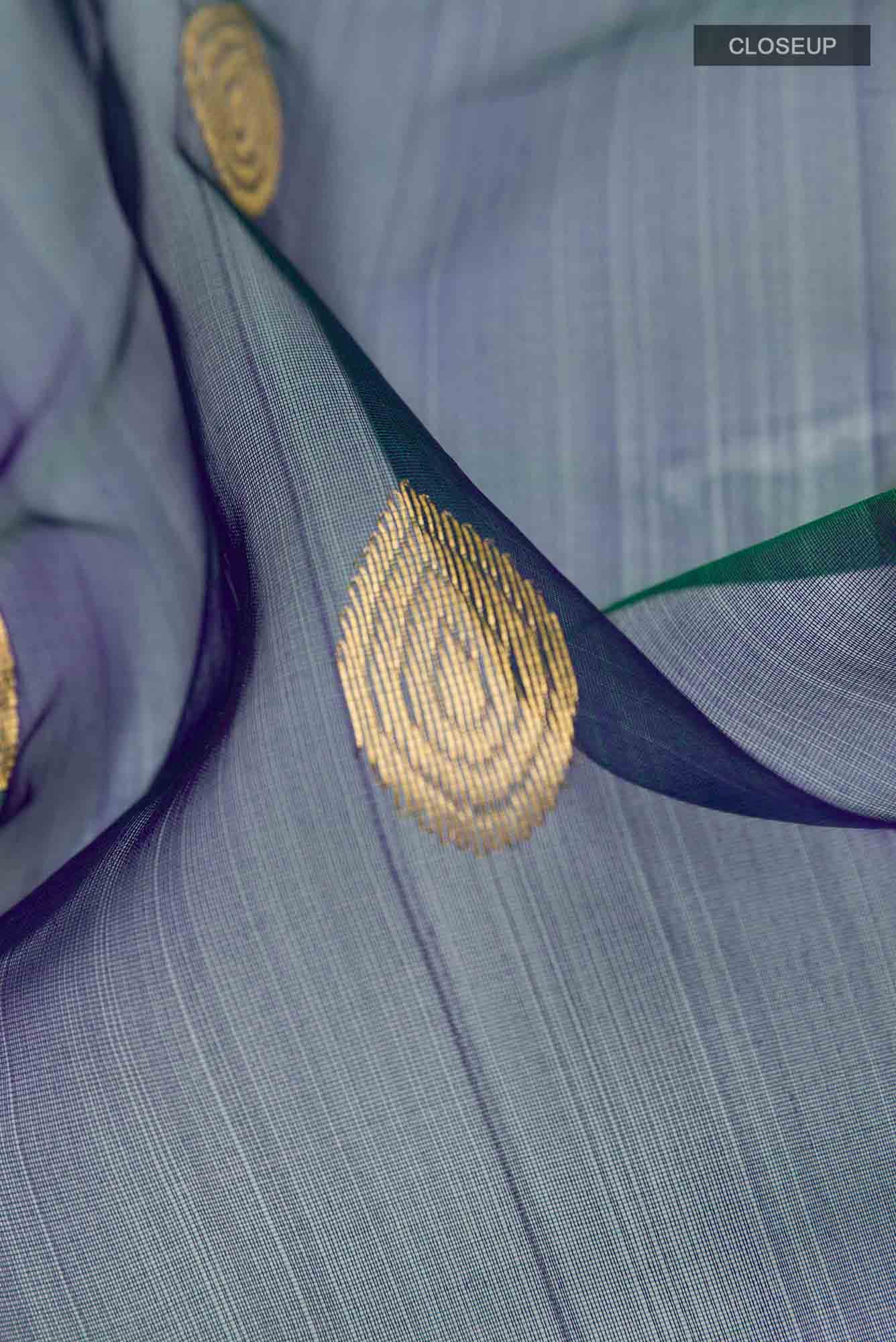 Navy Blue Chanderi Silk Saree