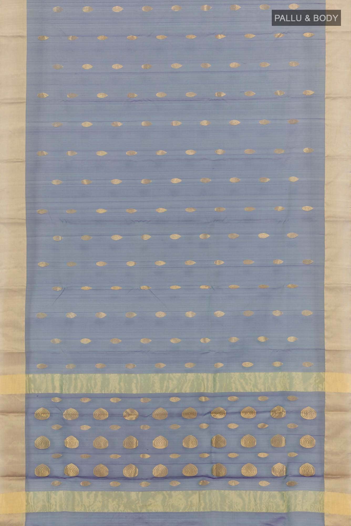 Navy Blue Chanderi Silk Saree