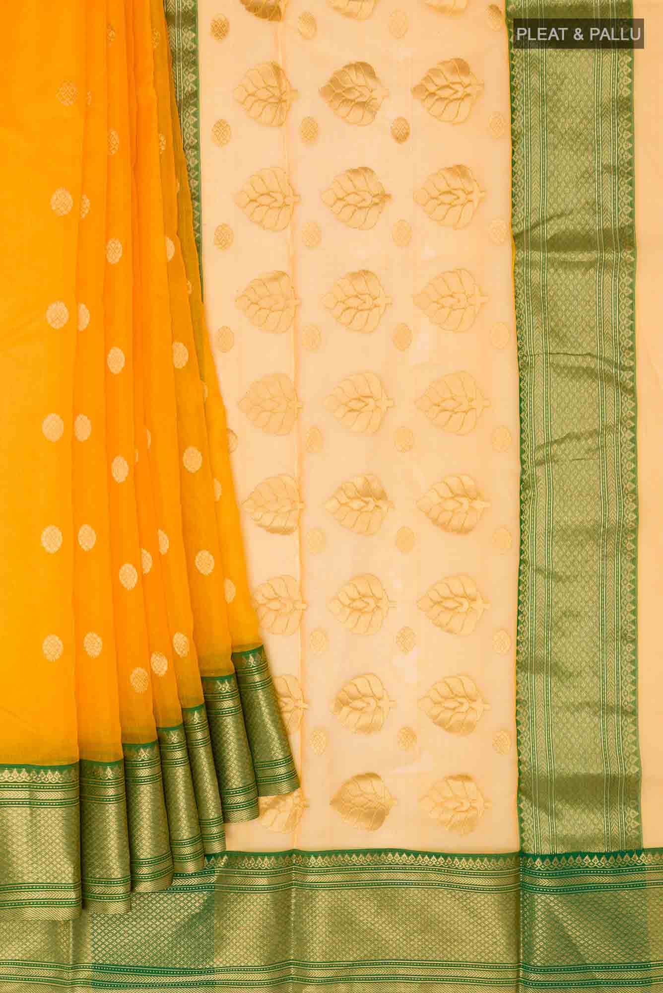 Yellow Chanderi Silk Saree