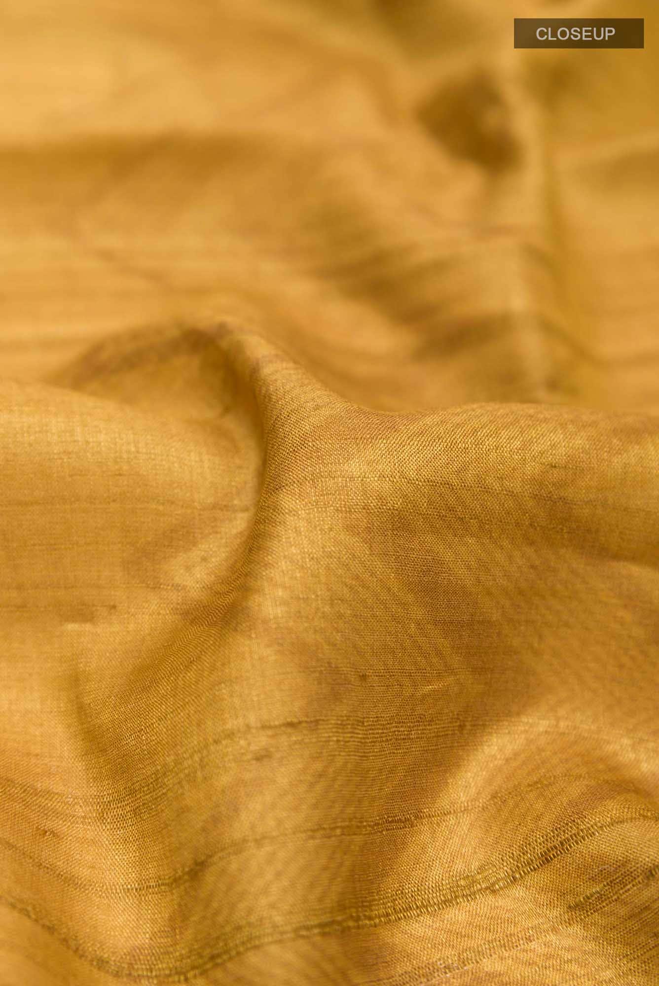 Mustard Tussar Silk Saree