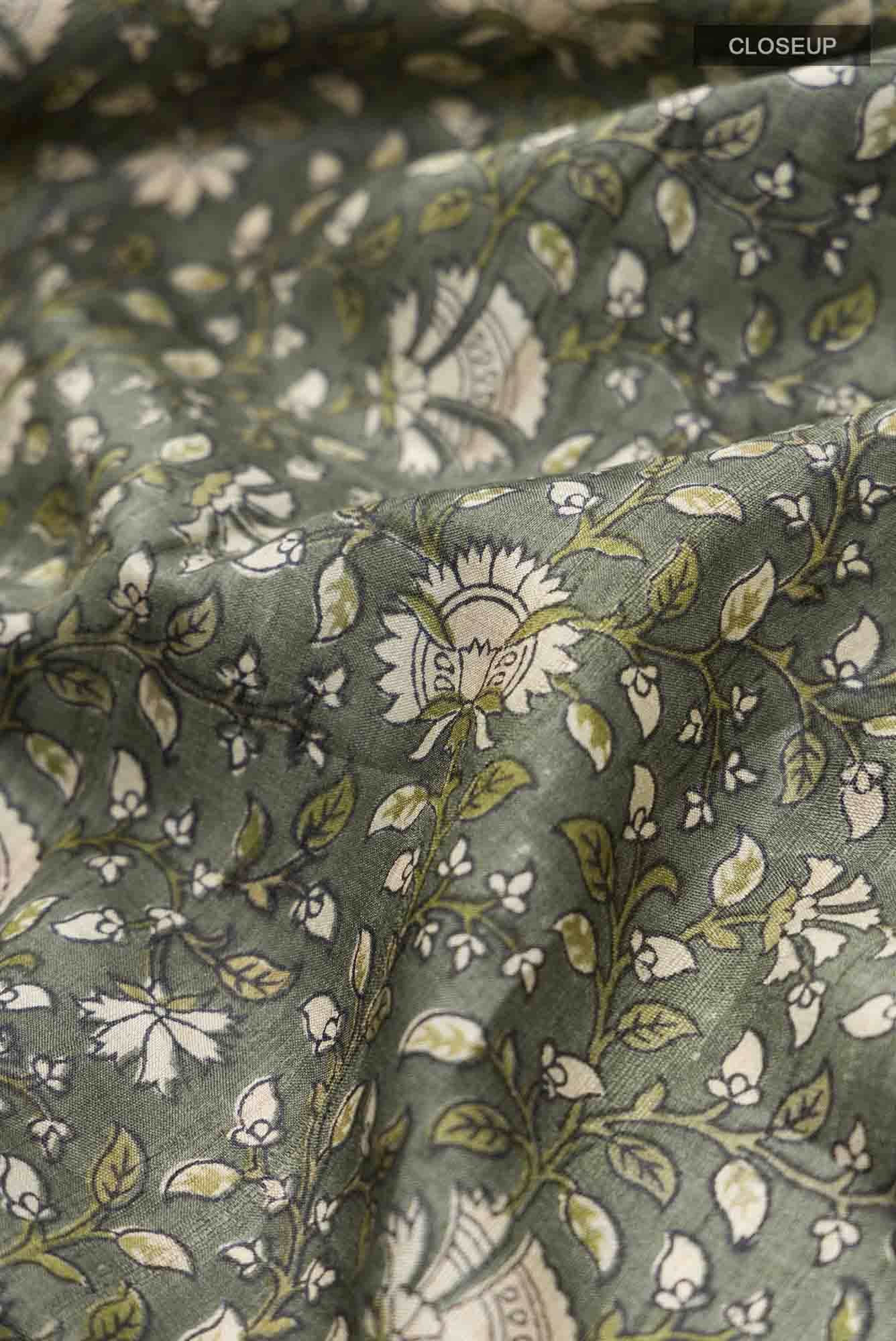 Green Tussar Silk Saree