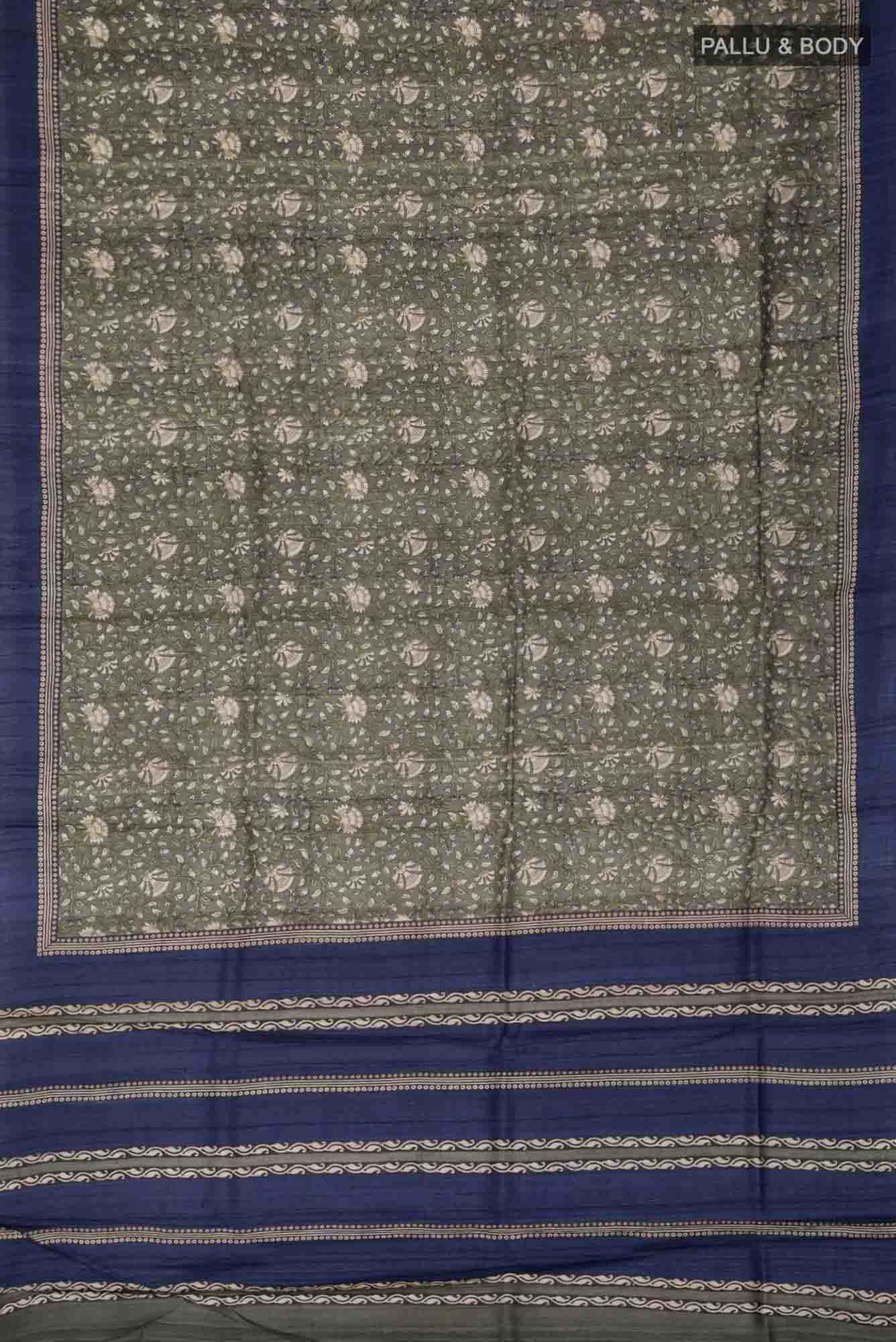 Green Tussar Silk Saree