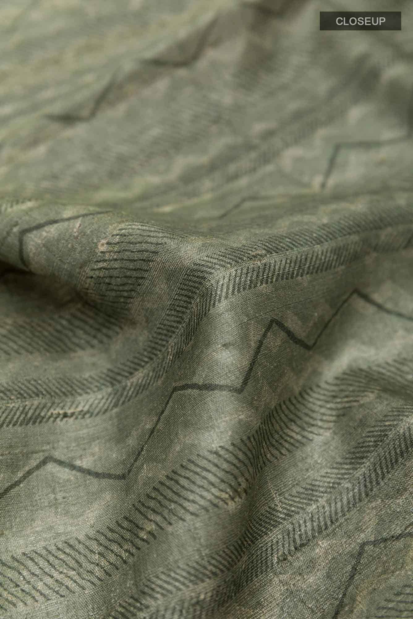 Green Tussar Saree