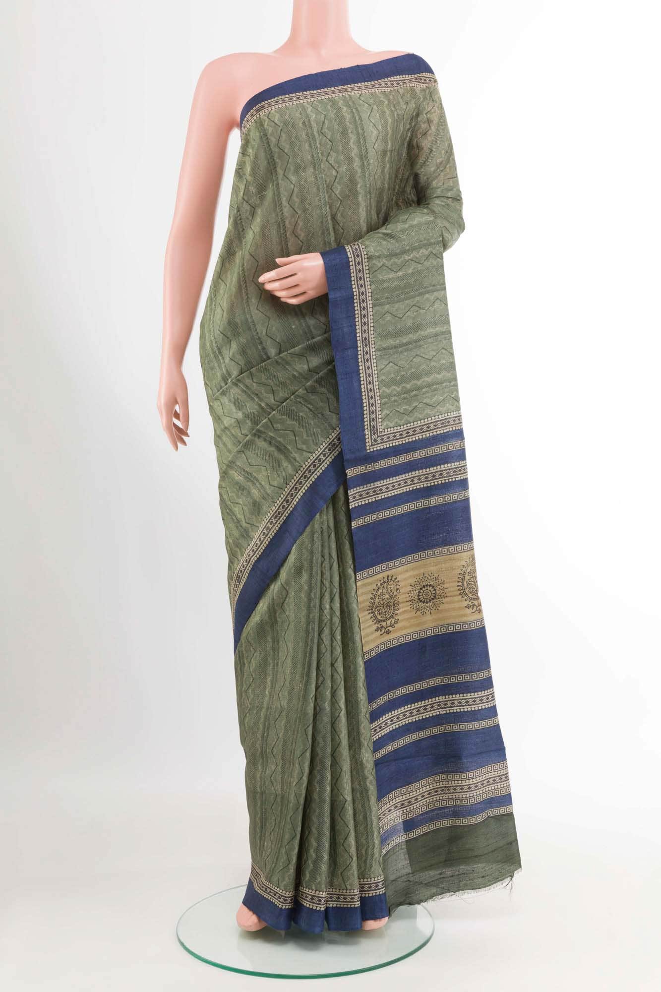 Green Tussar Saree