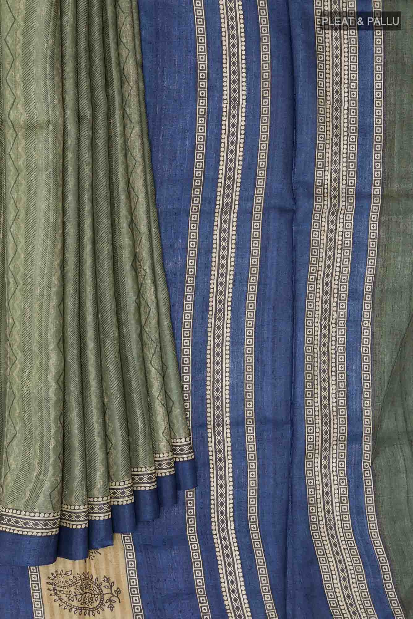 Green Tussar Saree