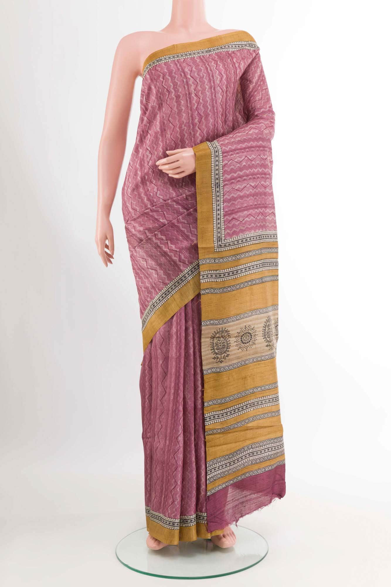Pink Tussar Saree
