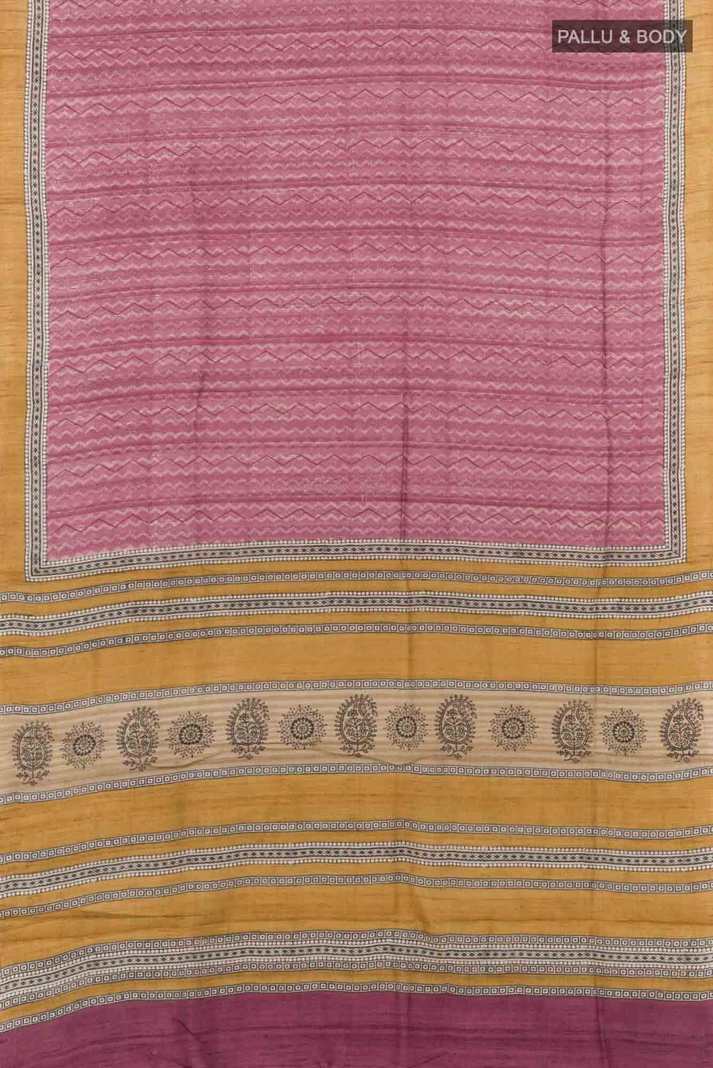 Pink Tussar Saree