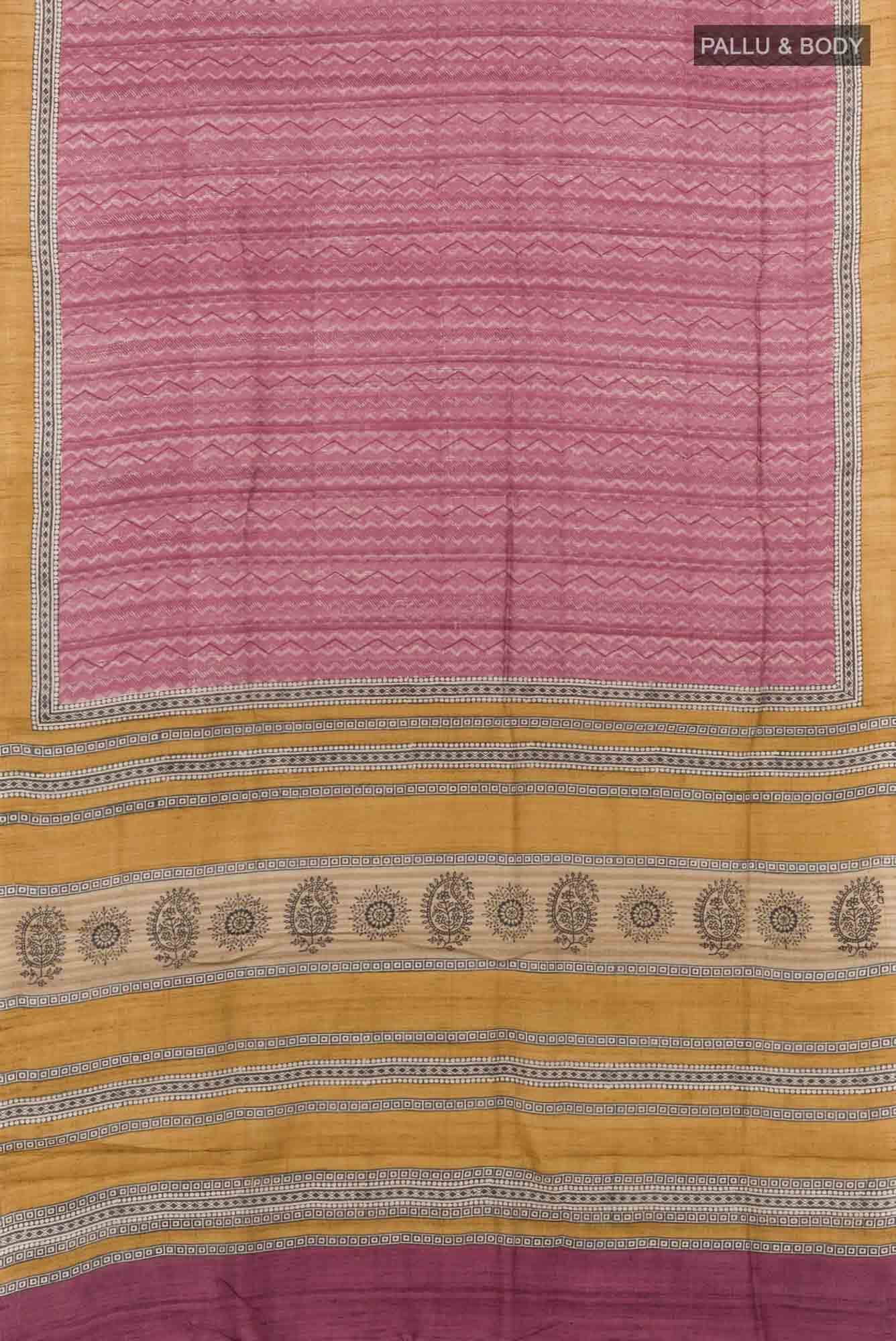 Pink Tussar Saree