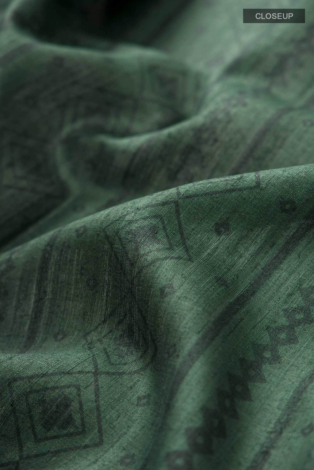 Green Bhagalpuri Tussar Silk Saree